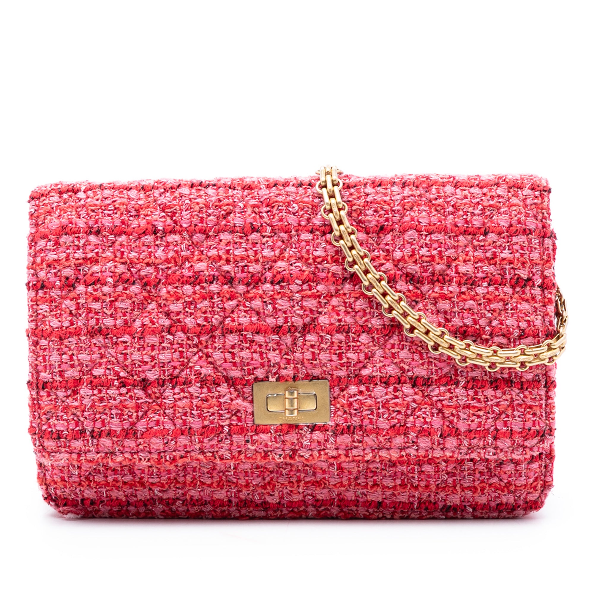 Chanel Quilted Tweed Reissue 2.55 Wallet On Chain - image 1