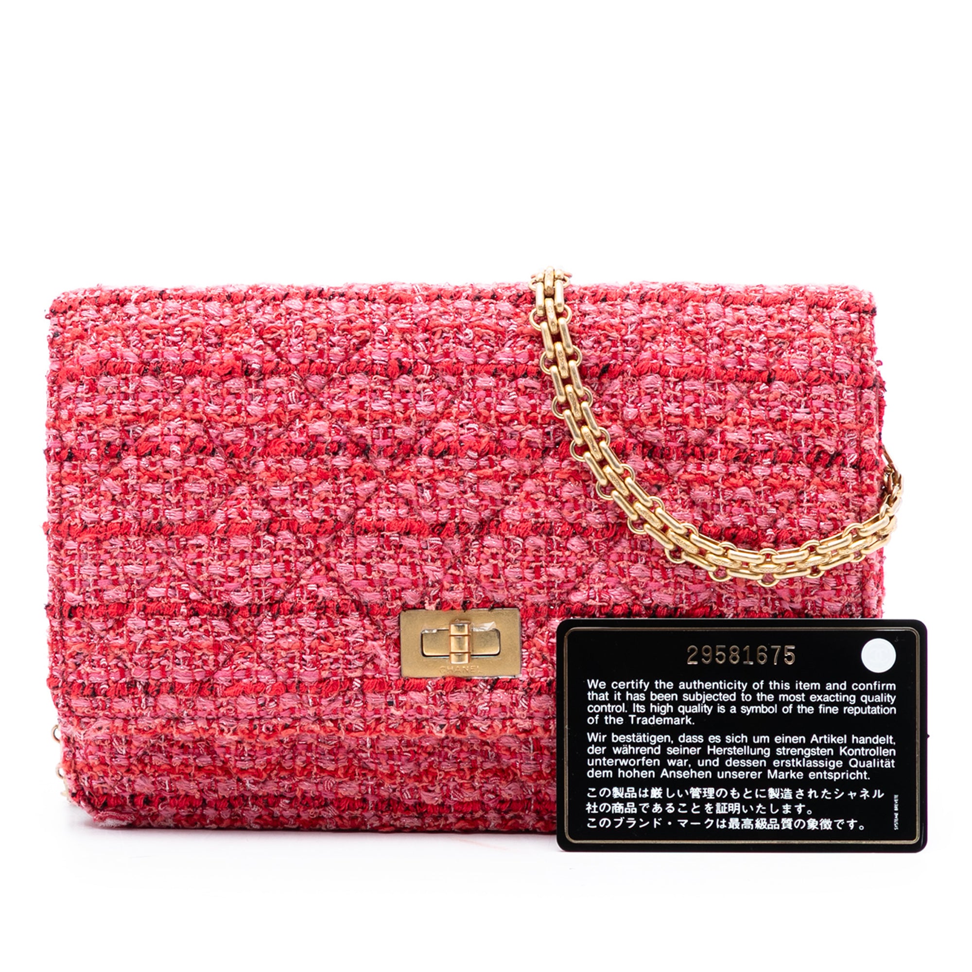 Chanel Quilted Tweed Reissue 2.55 Wallet On Chain - image 8