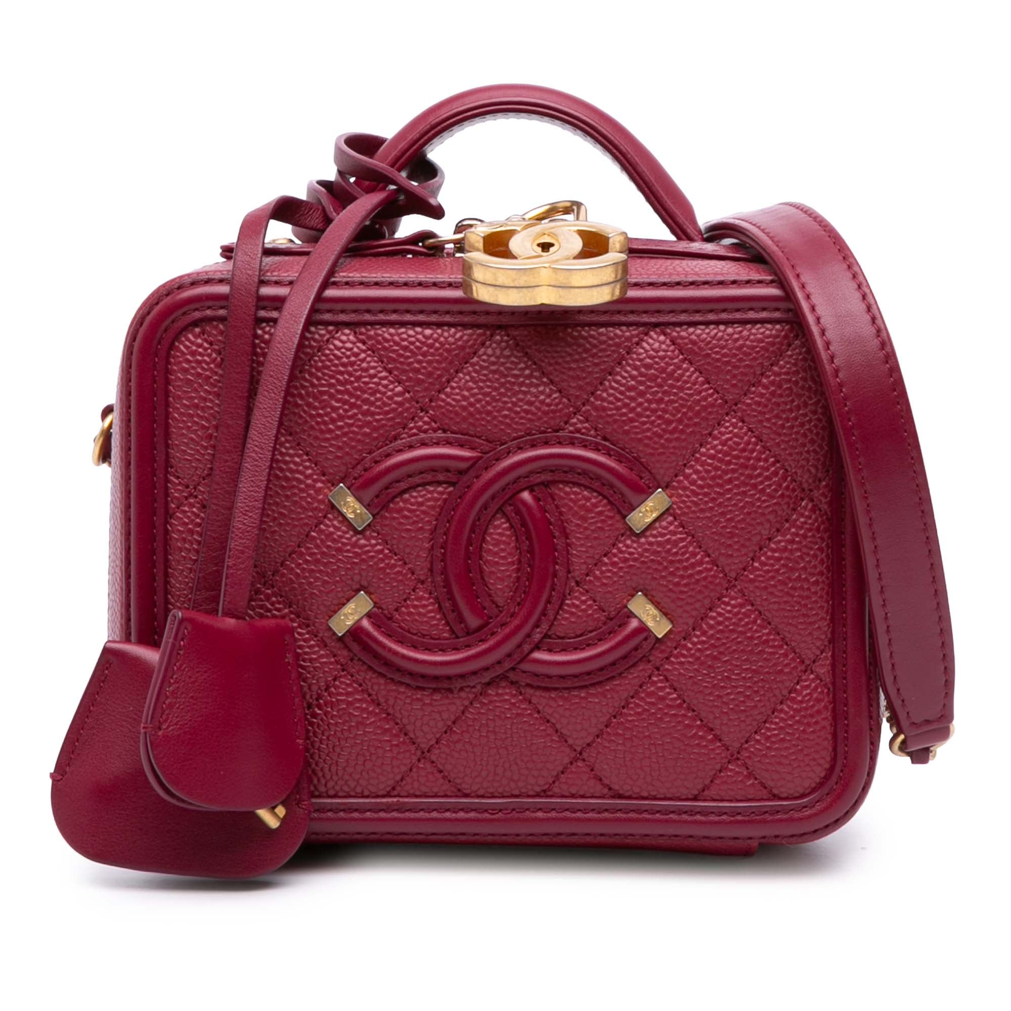 Chanel Small Caviar Filigree Vanity Case - image 1