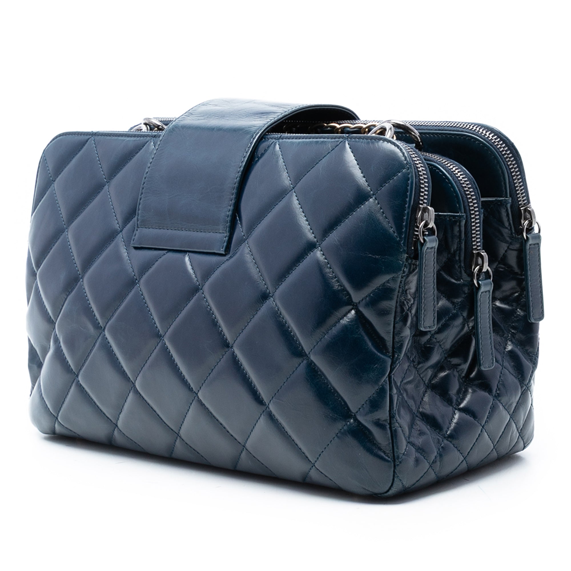 Chanel Medium Quilted Glazed Calfskin Daily Walk Double Zip Shoulder Bag - image 2