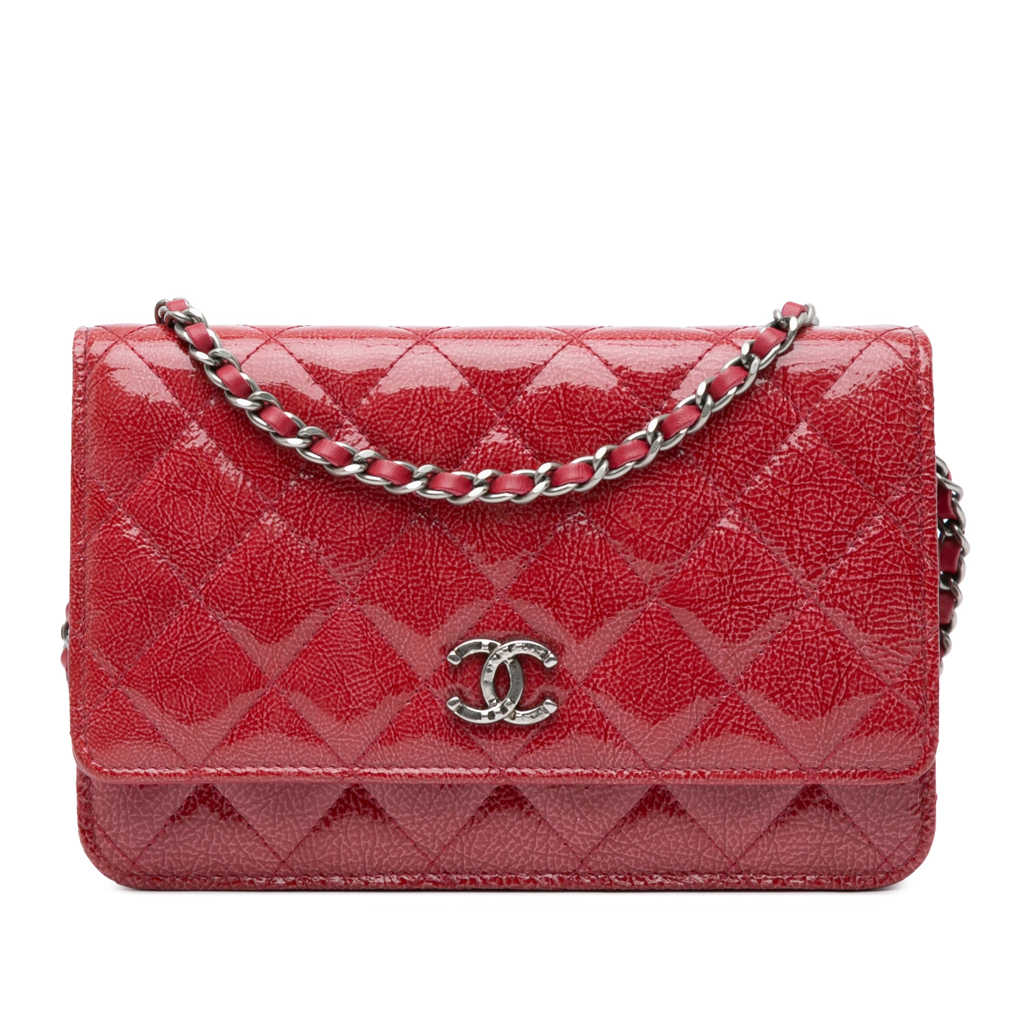 Chanel Paris Dallas CC Quilted Patent Goatskin Wallet on Chain - image 1