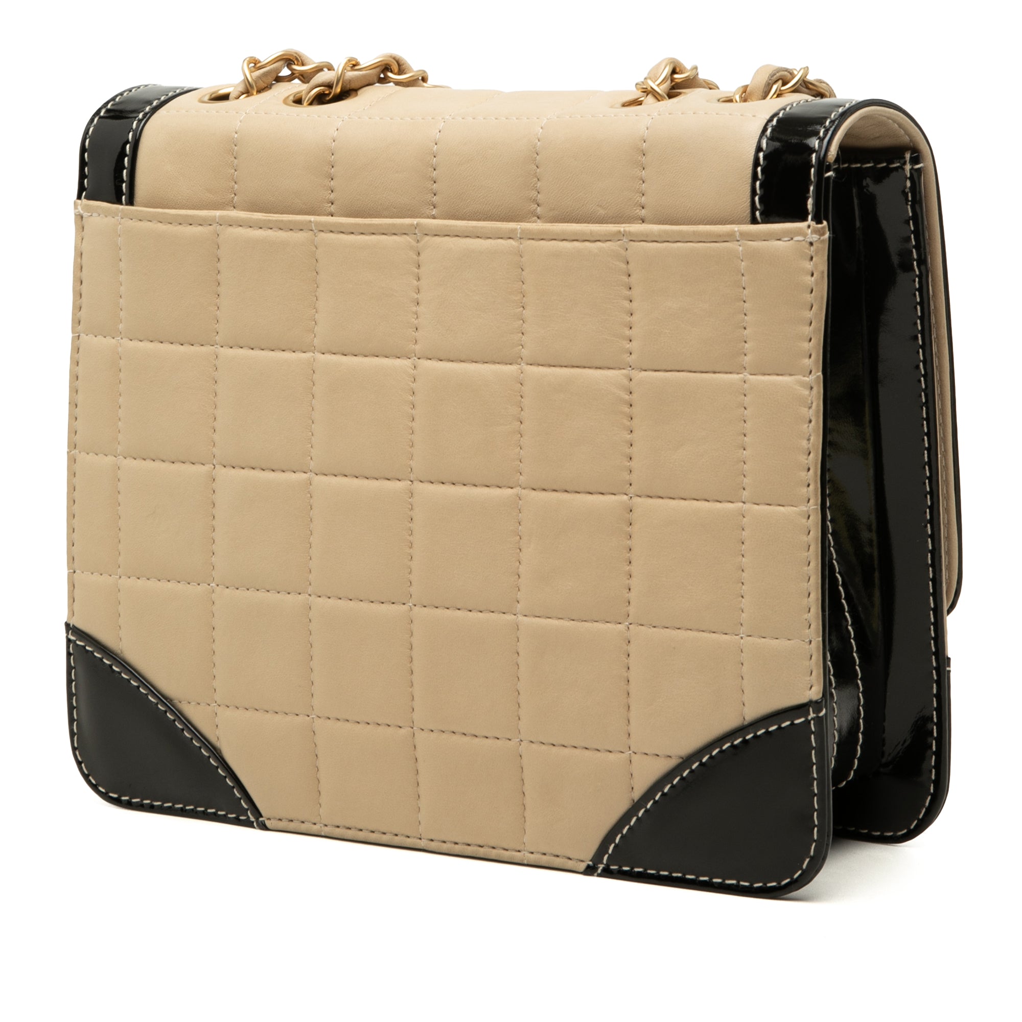 Chanel CC Bicolor Chocolate Bar Lambskin and Patent Square Flap - image 2