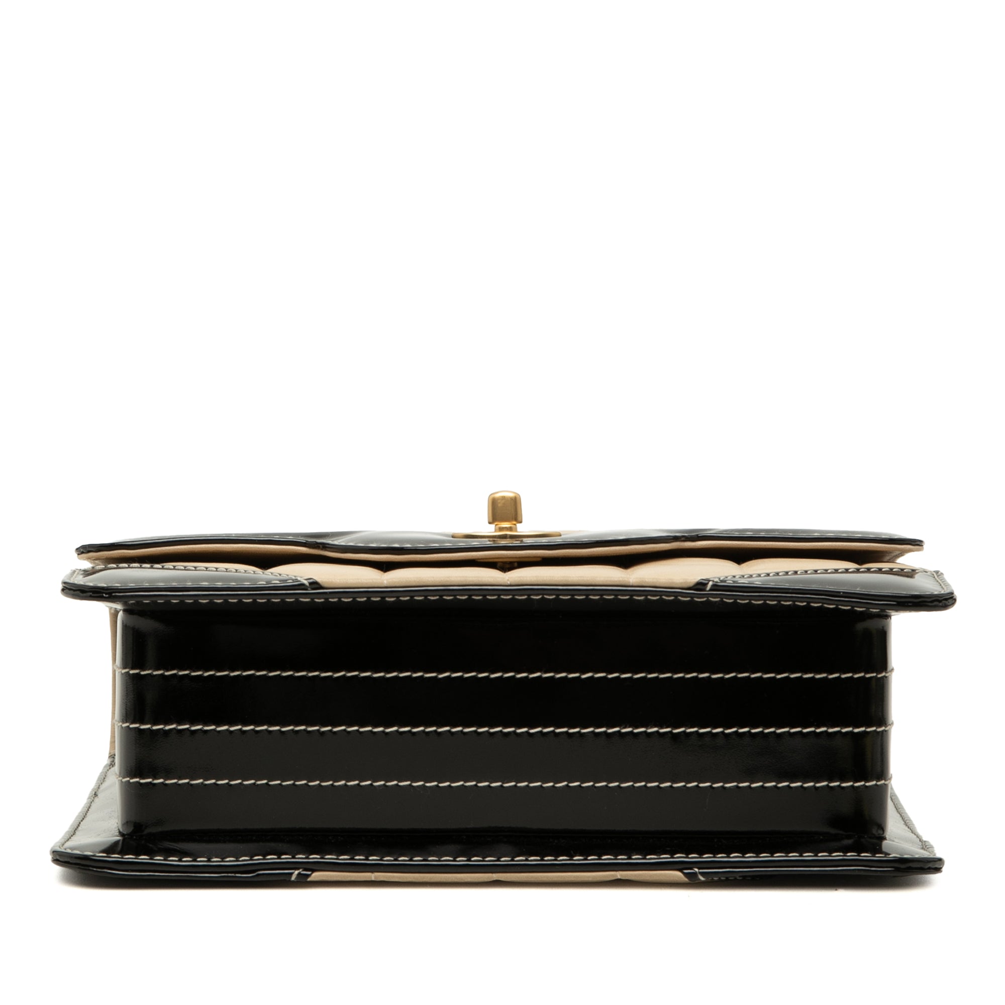 Chanel CC Bicolor Chocolate Bar Lambskin and Patent Square Flap - image 3