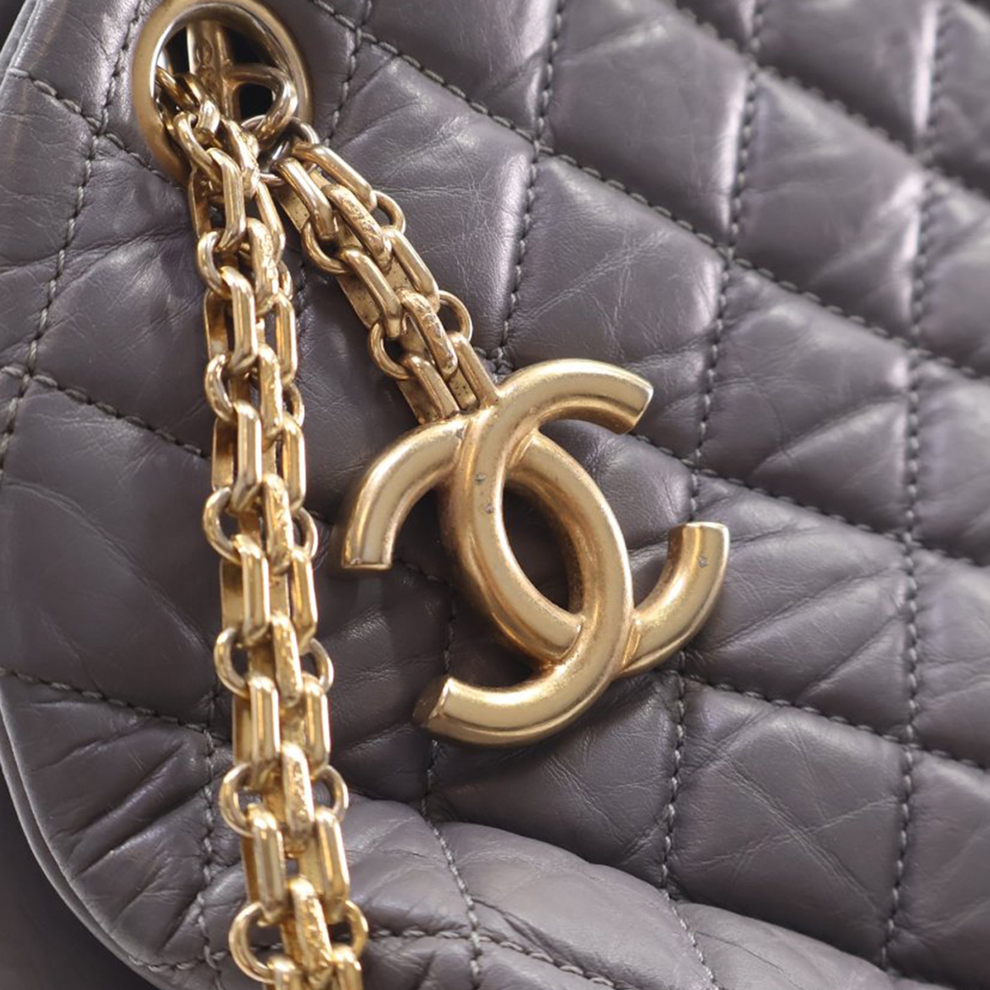 Chanel Large Aged Calfskin Just Mademoiselle Bowling Bag - image 7