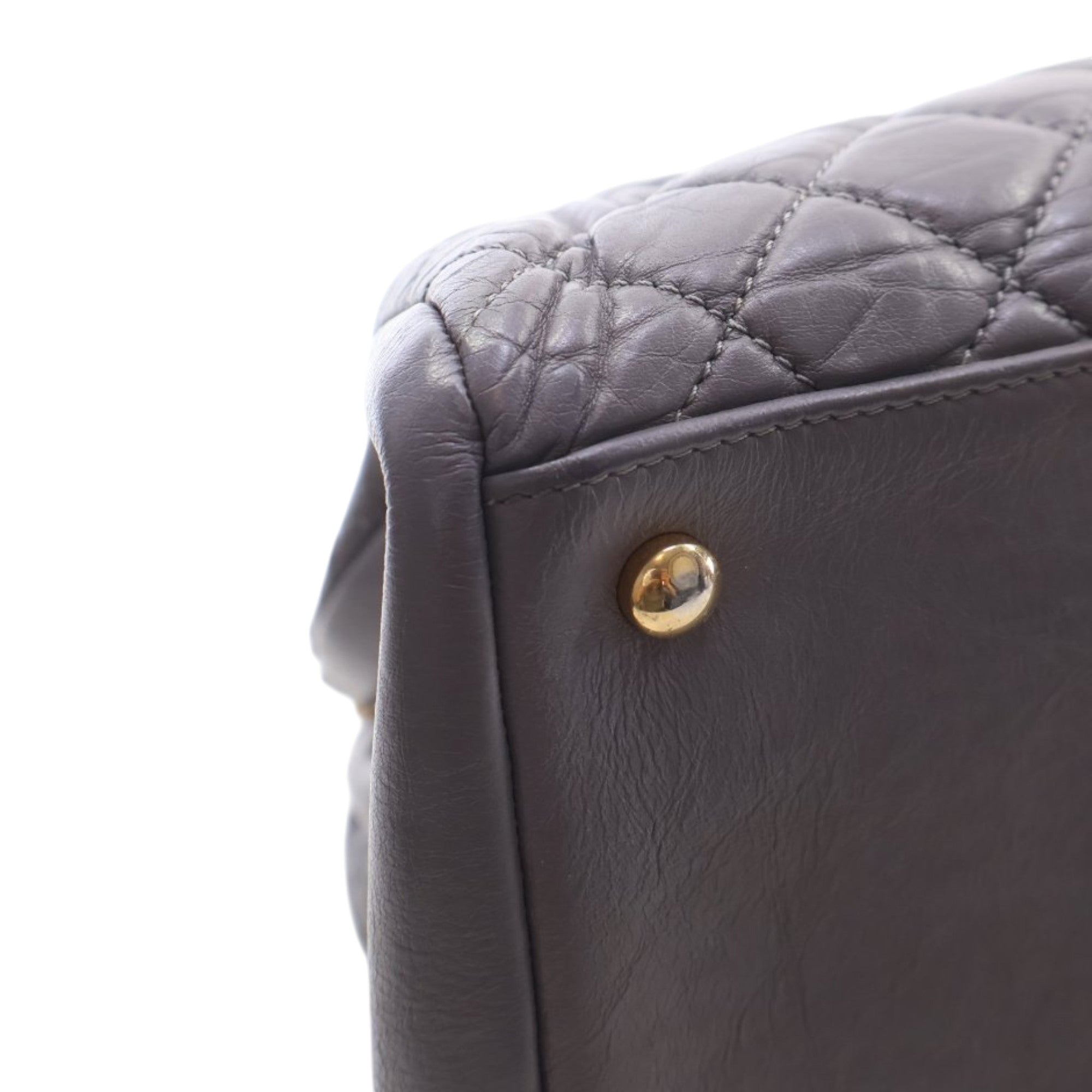 Chanel Large Aged Calfskin Just Mademoiselle Bowling Bag - image 8