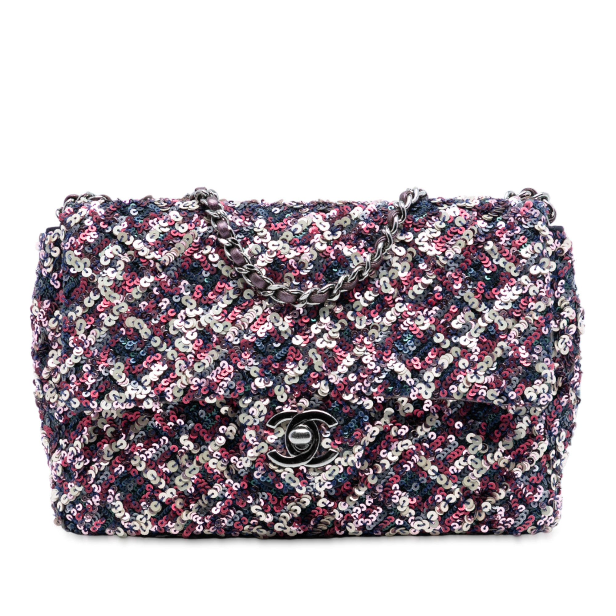 Chanel CC Quilted Lambskin Sequin Single Flap - image 1