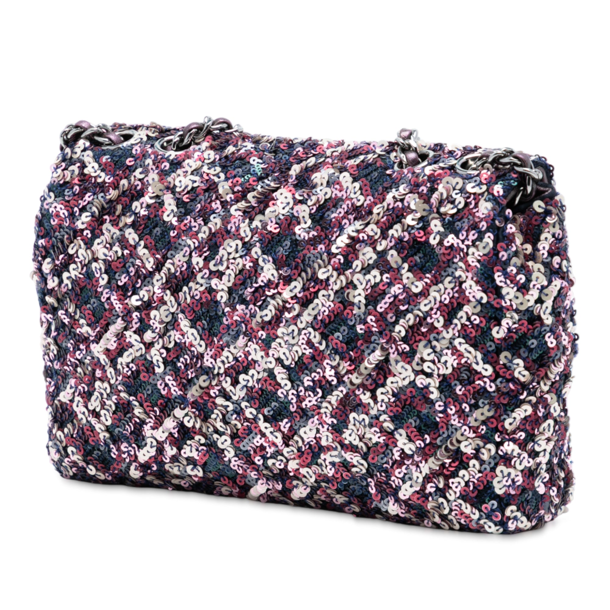 Chanel CC Quilted Lambskin Sequin Single Flap - image 2