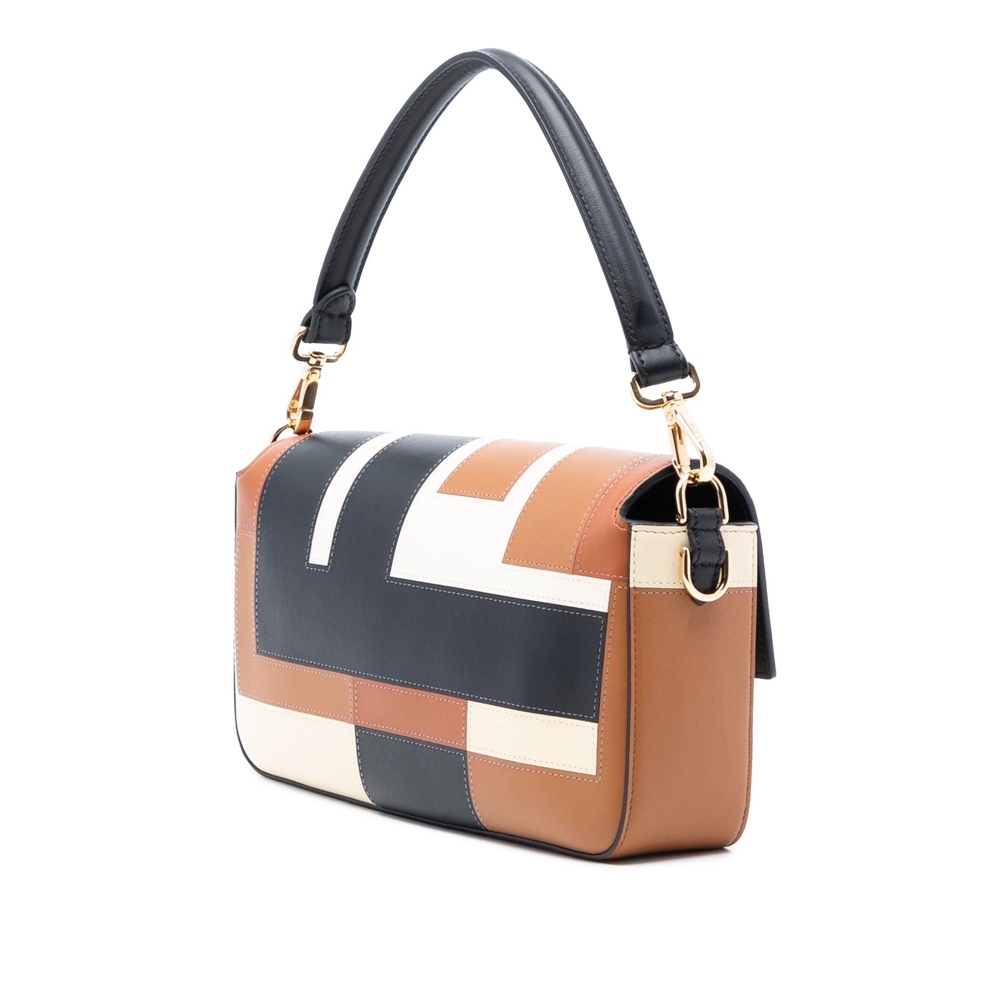 Fendi Leather Geometric Baguette Satchel - image 2