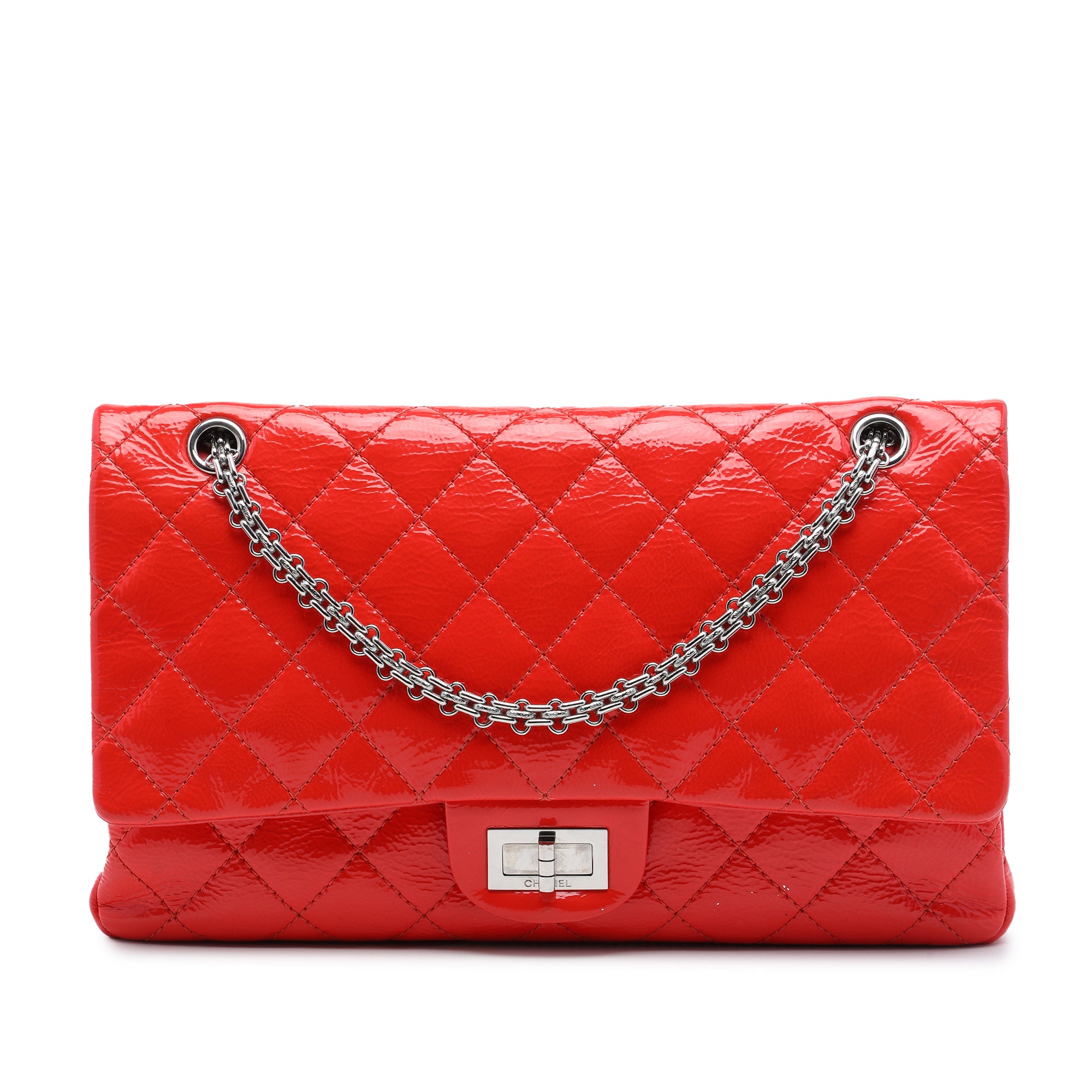 Chanel Quilted Crinkled Patent Reissue 2.55 Double Flap 227 - image 1