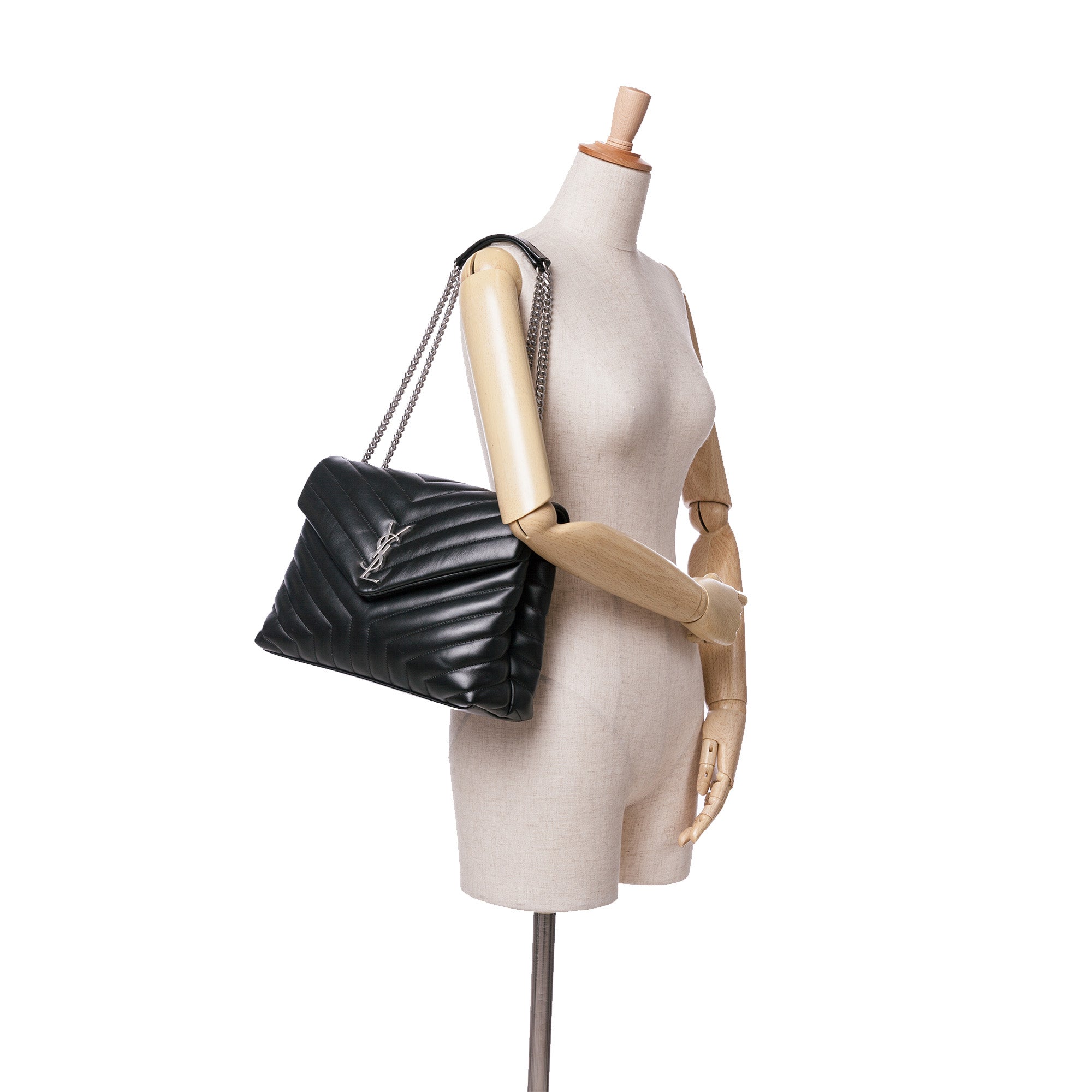 Saint Laurent Medium Matelasse Calfskin Monogram LouLou Shoulder Bag - image 9
