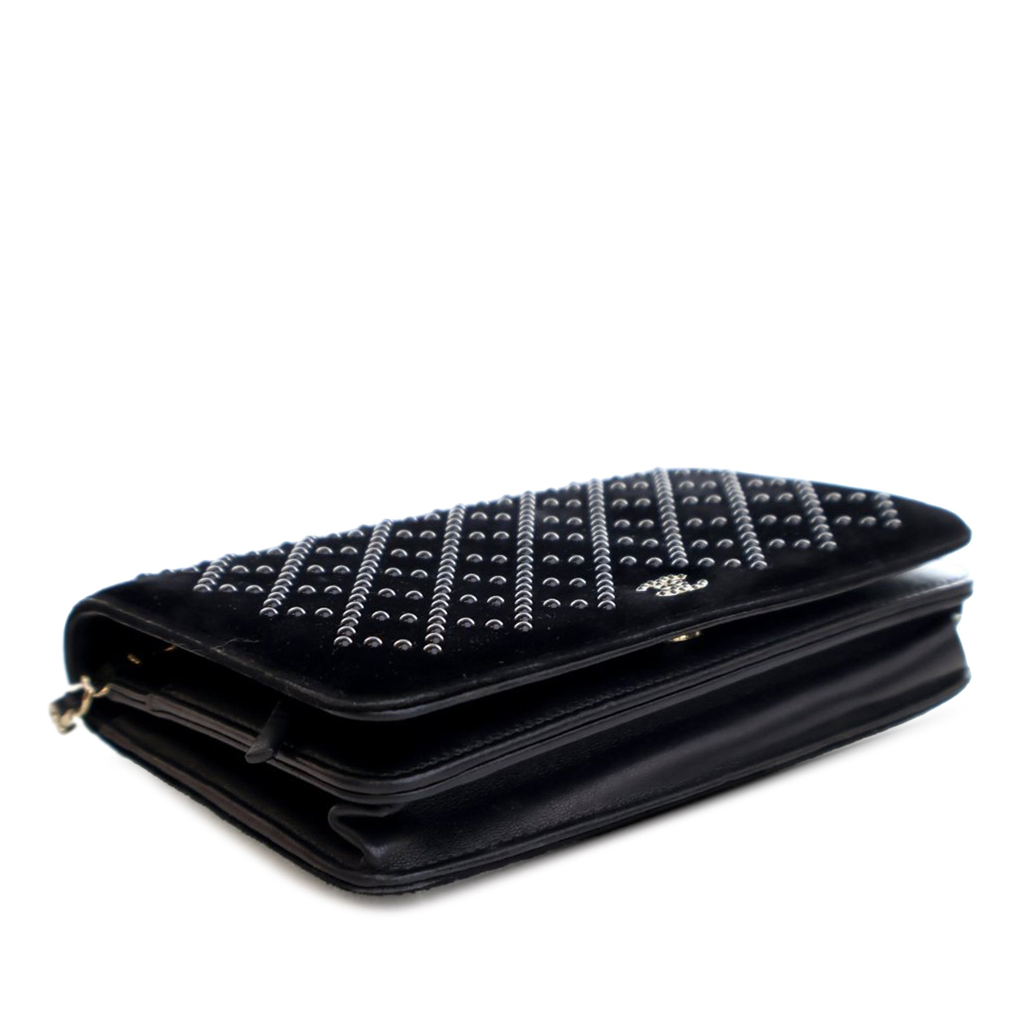 Chanel CC Velvet Studded Wallet On Chain - image 11