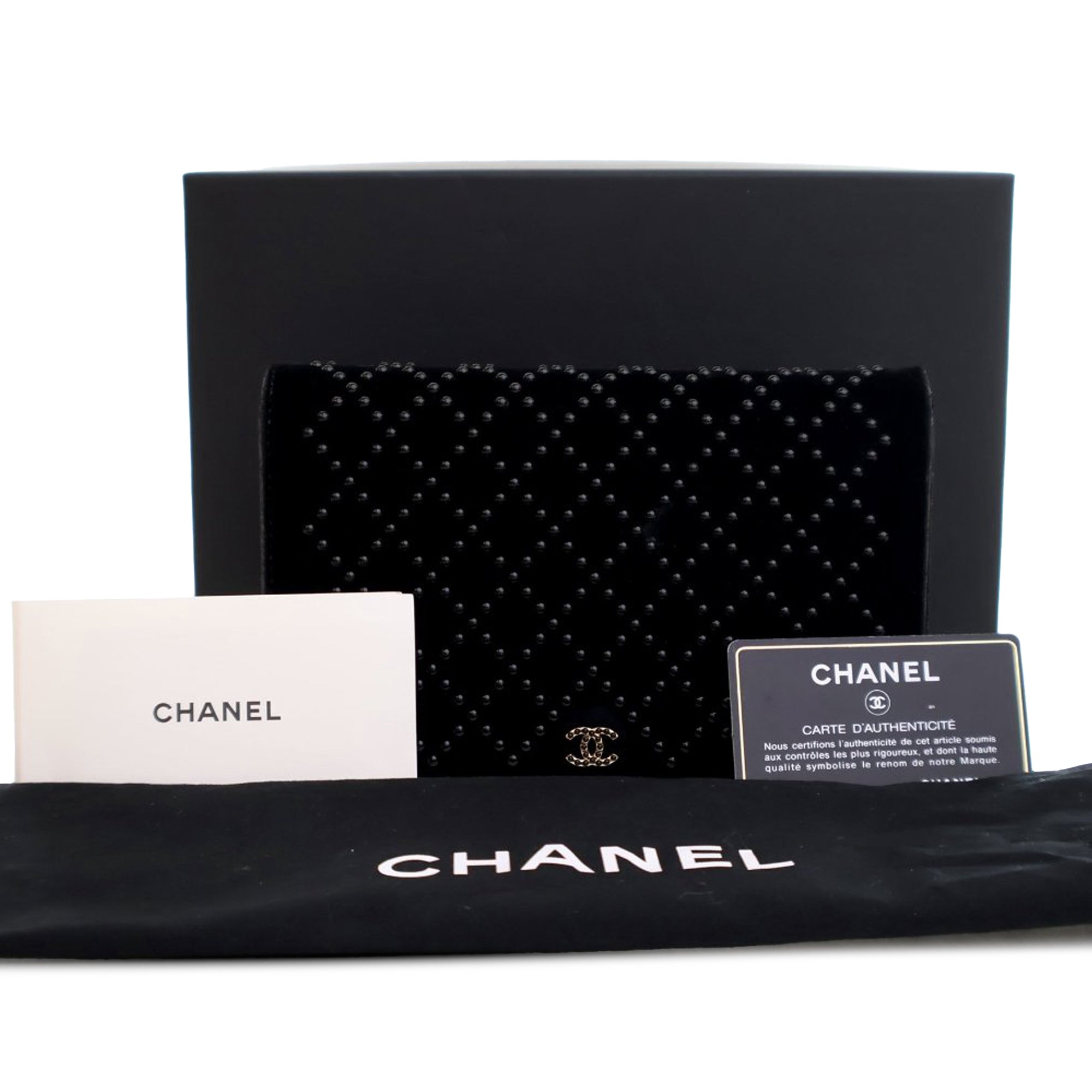 Chanel CC Velvet Studded Wallet On Chain - image 14