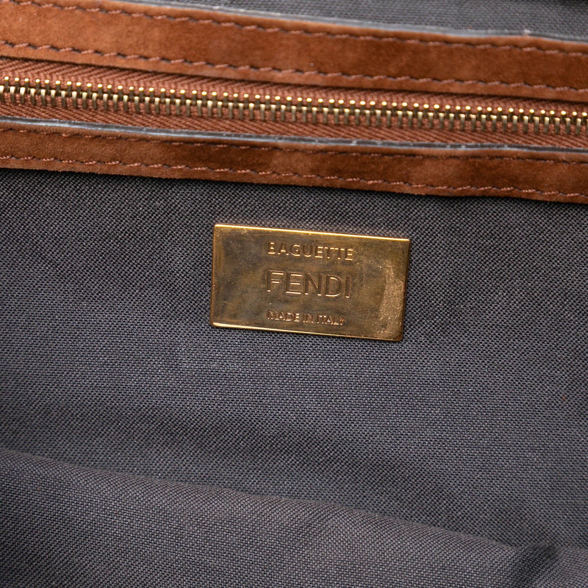 Fendi Large Suede Chamois Baguette Satchel - image 6