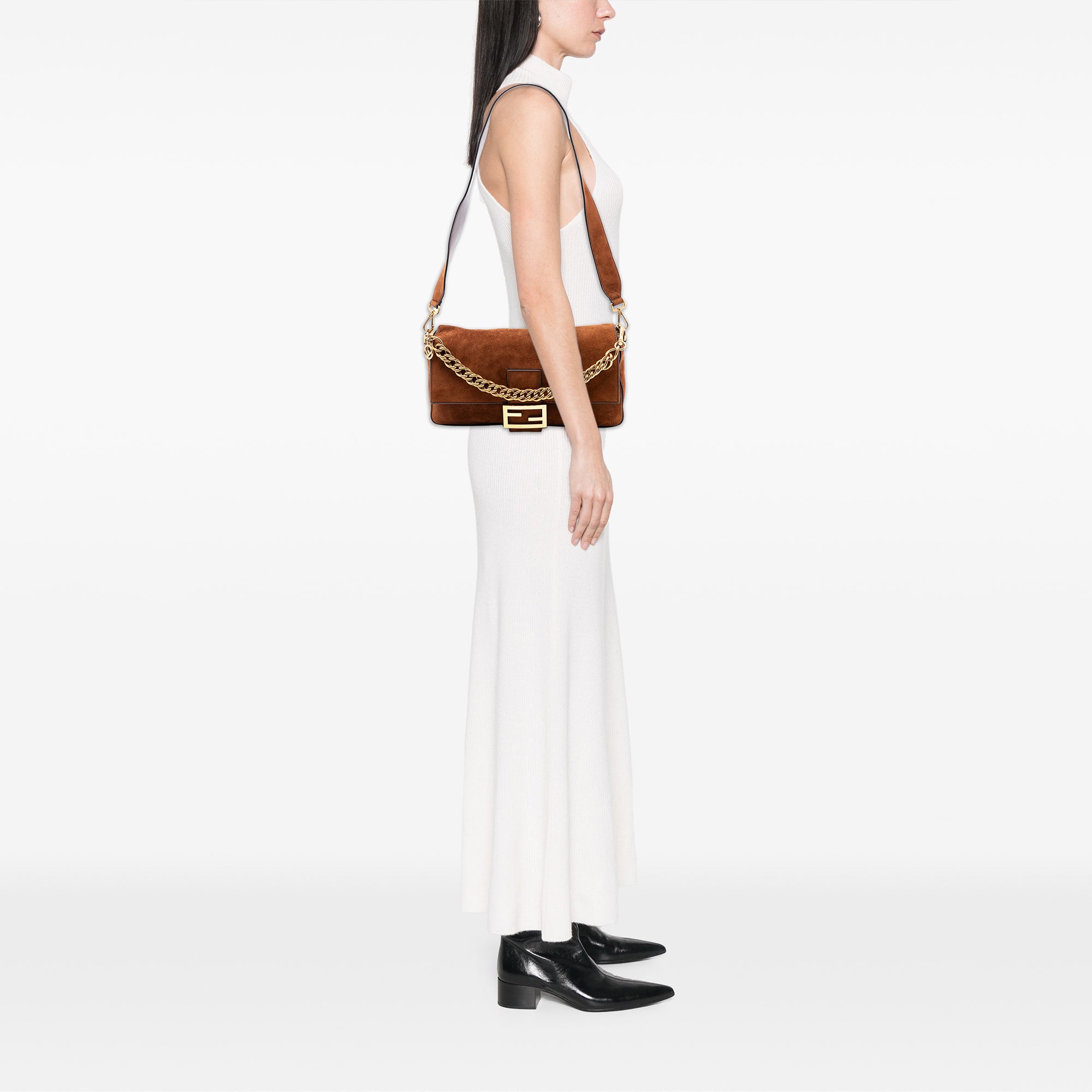 Fendi Large Suede Chamois Baguette Satchel - image 7