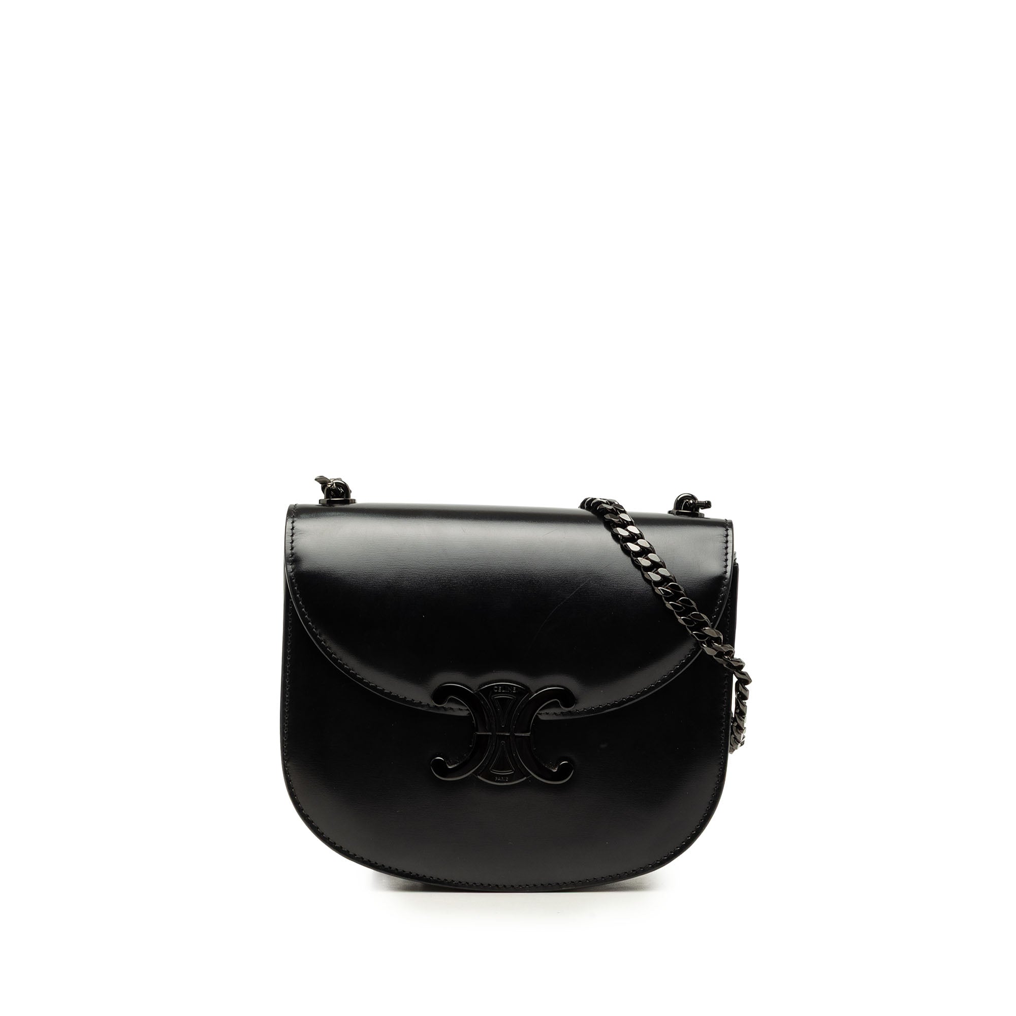 Celine Teen Shiny Calfskin Triomphe Besace Clea Chain Crossbody - image 1