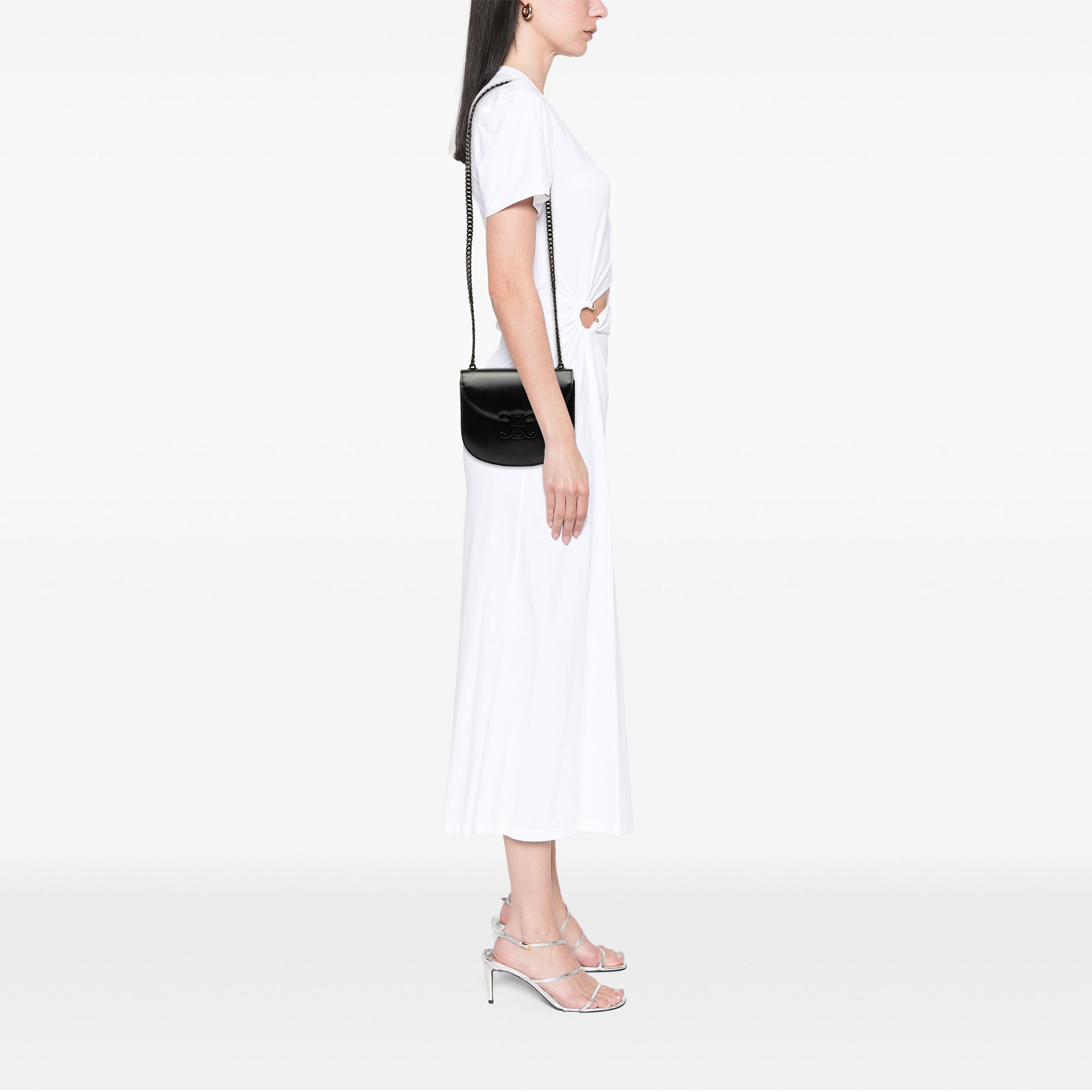 Celine Teen Shiny Calfskin Triomphe Besace Clea Chain Crossbody - image 6