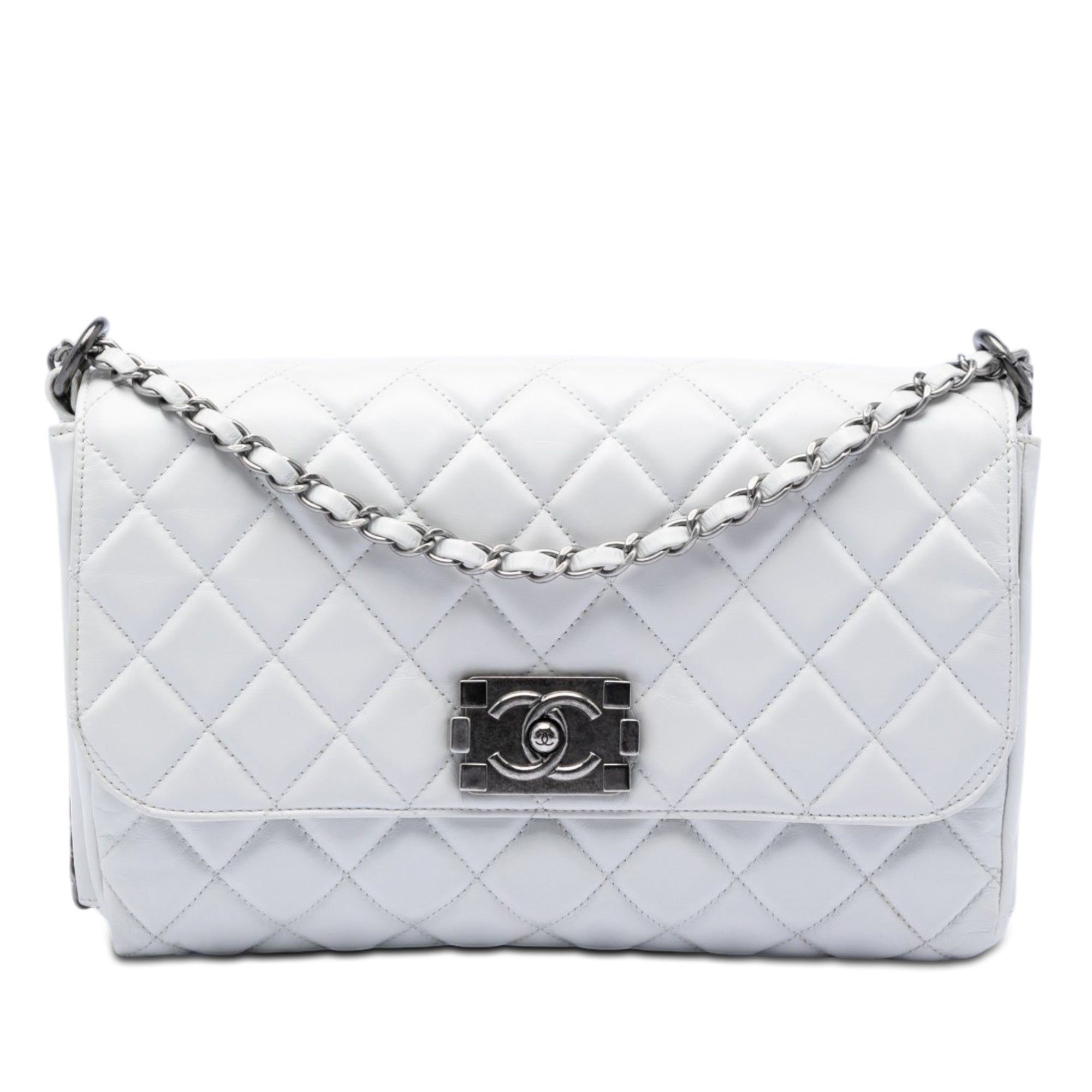 Chanel Quilted Glazed Calfskin Soft Boy Flap - image 1