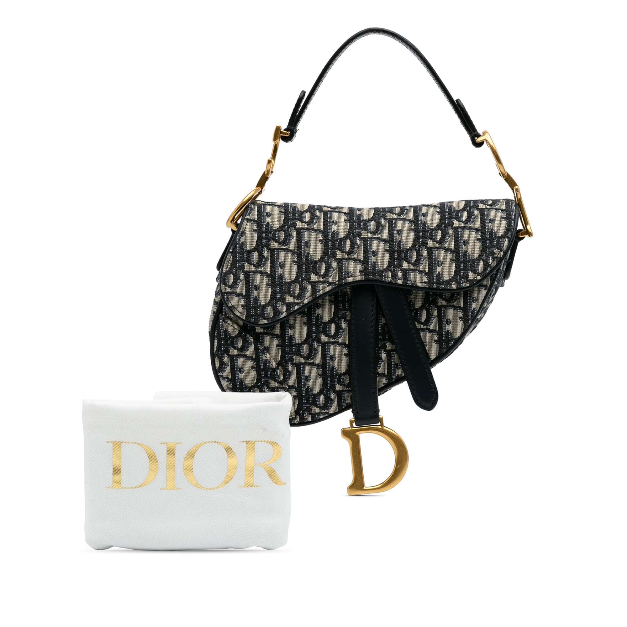 Dior Mini Oblique Canvas Saddle Bag