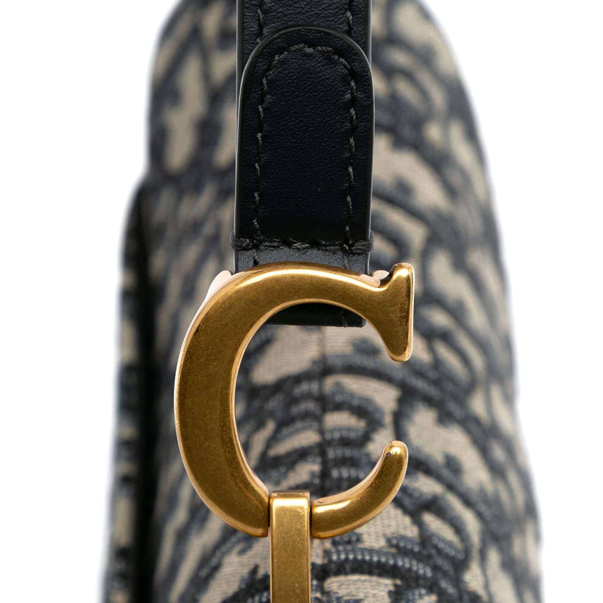 Dior Mini Oblique Canvas Saddle Bag