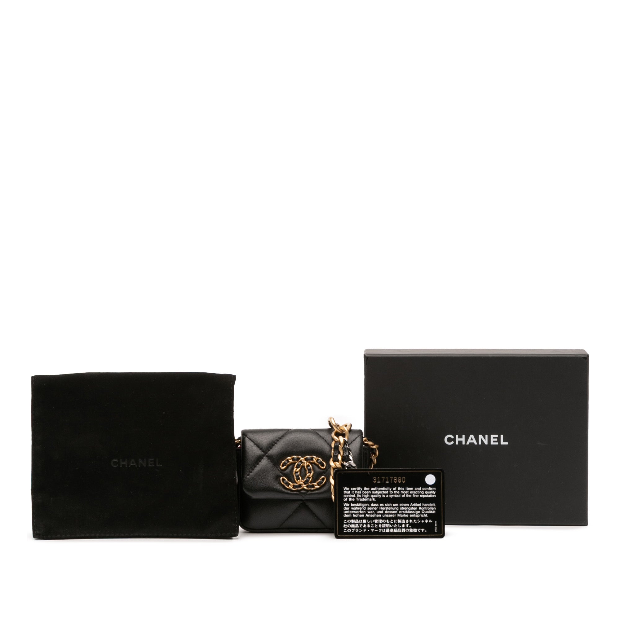 Chanel Quilted Lambskin 19 Flap Coin Purse With Chain - image 10