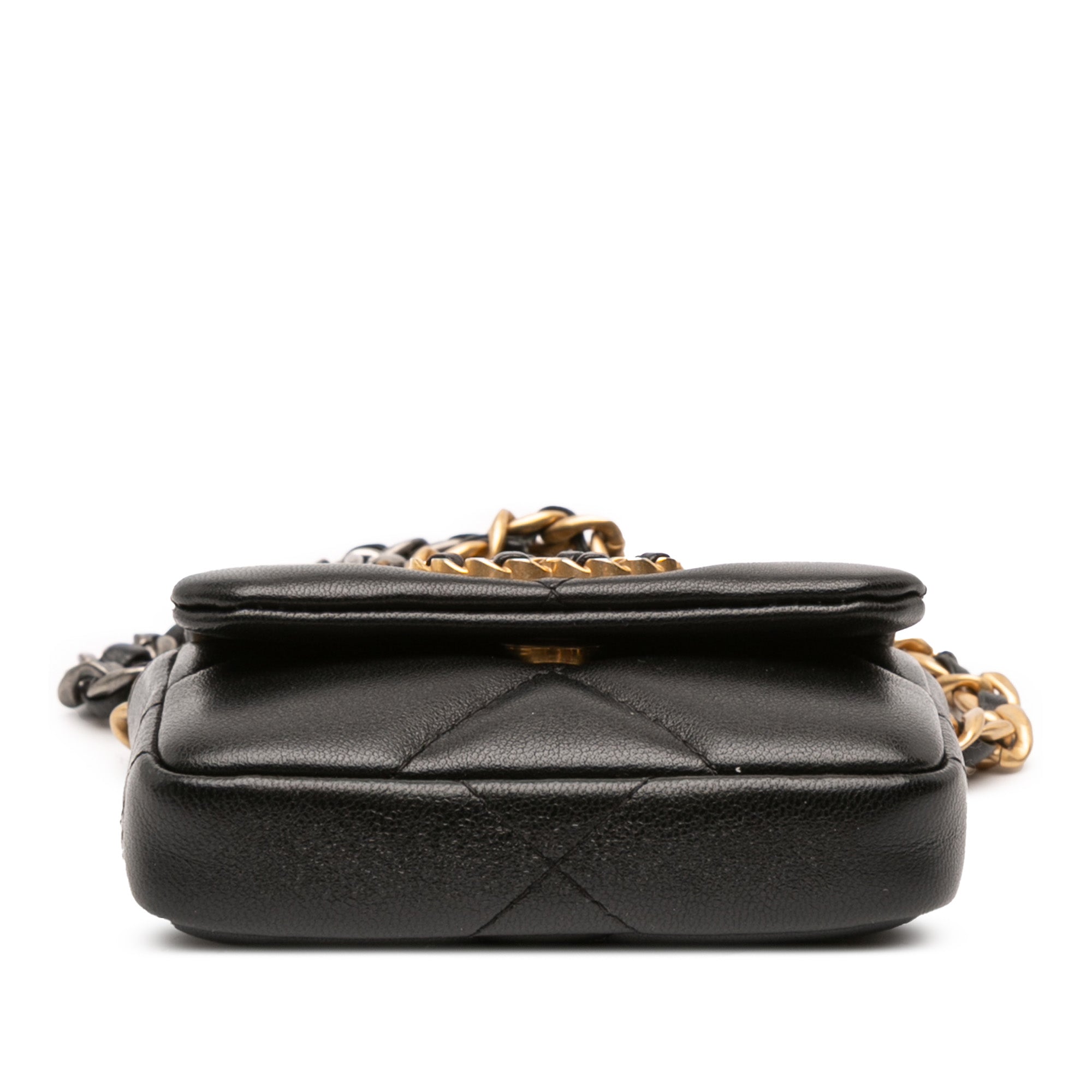 Chanel Quilted Lambskin 19 Flap Coin Purse With Chain - image 3