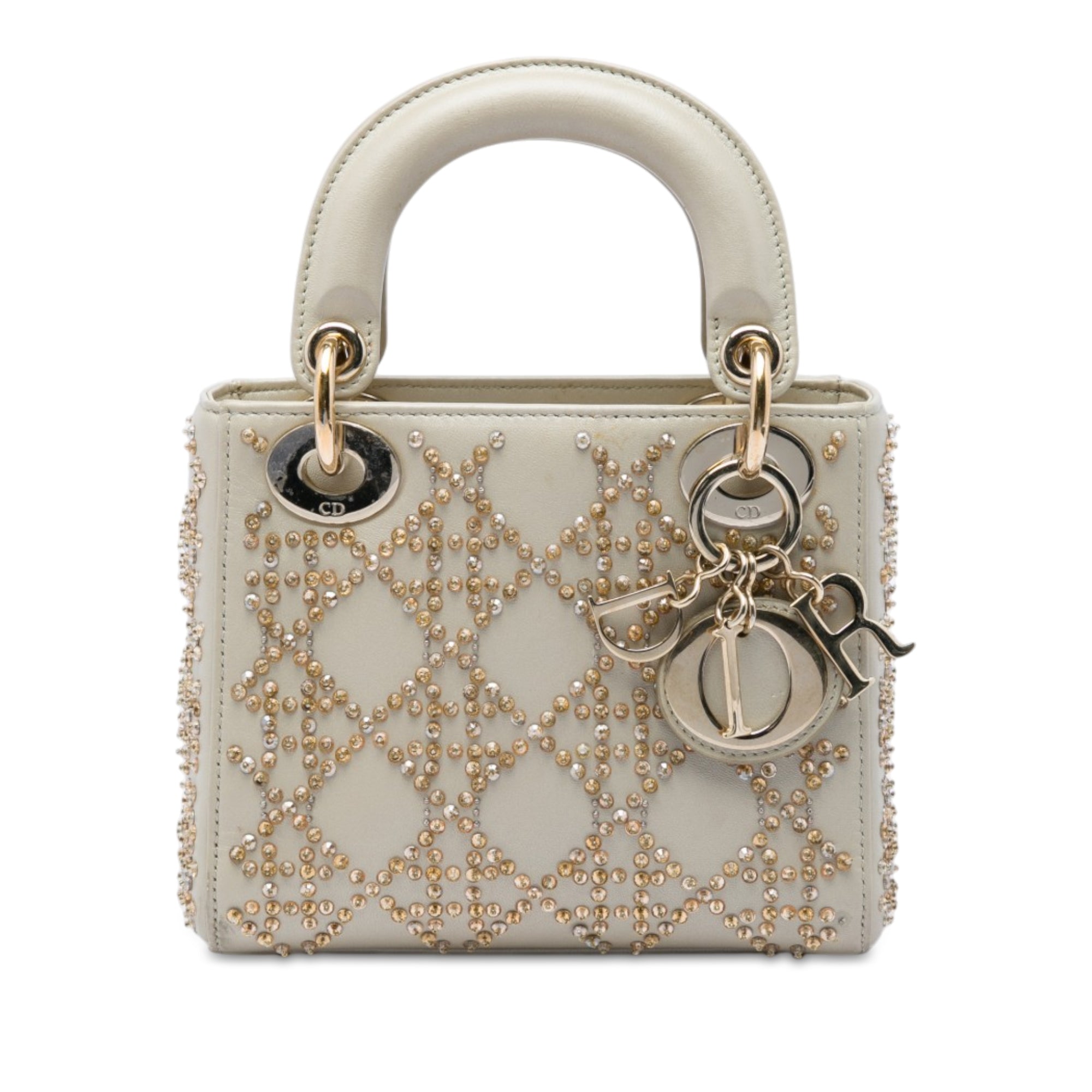 Dior Mini Beaded Metallic Lambskin Cannage Lady Dior - image 1