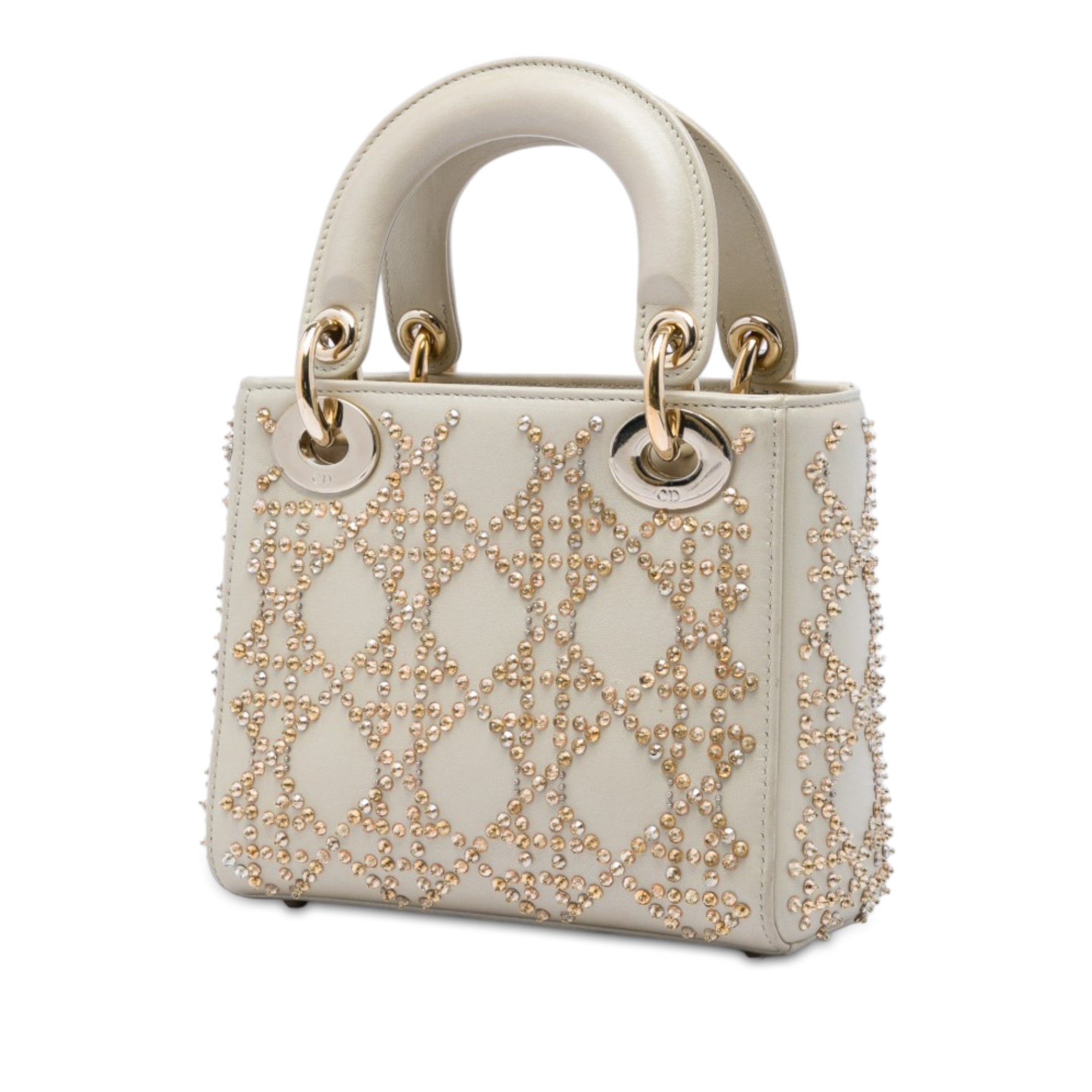 Dior Mini Beaded Metallic Lambskin Cannage Lady Dior - image 2