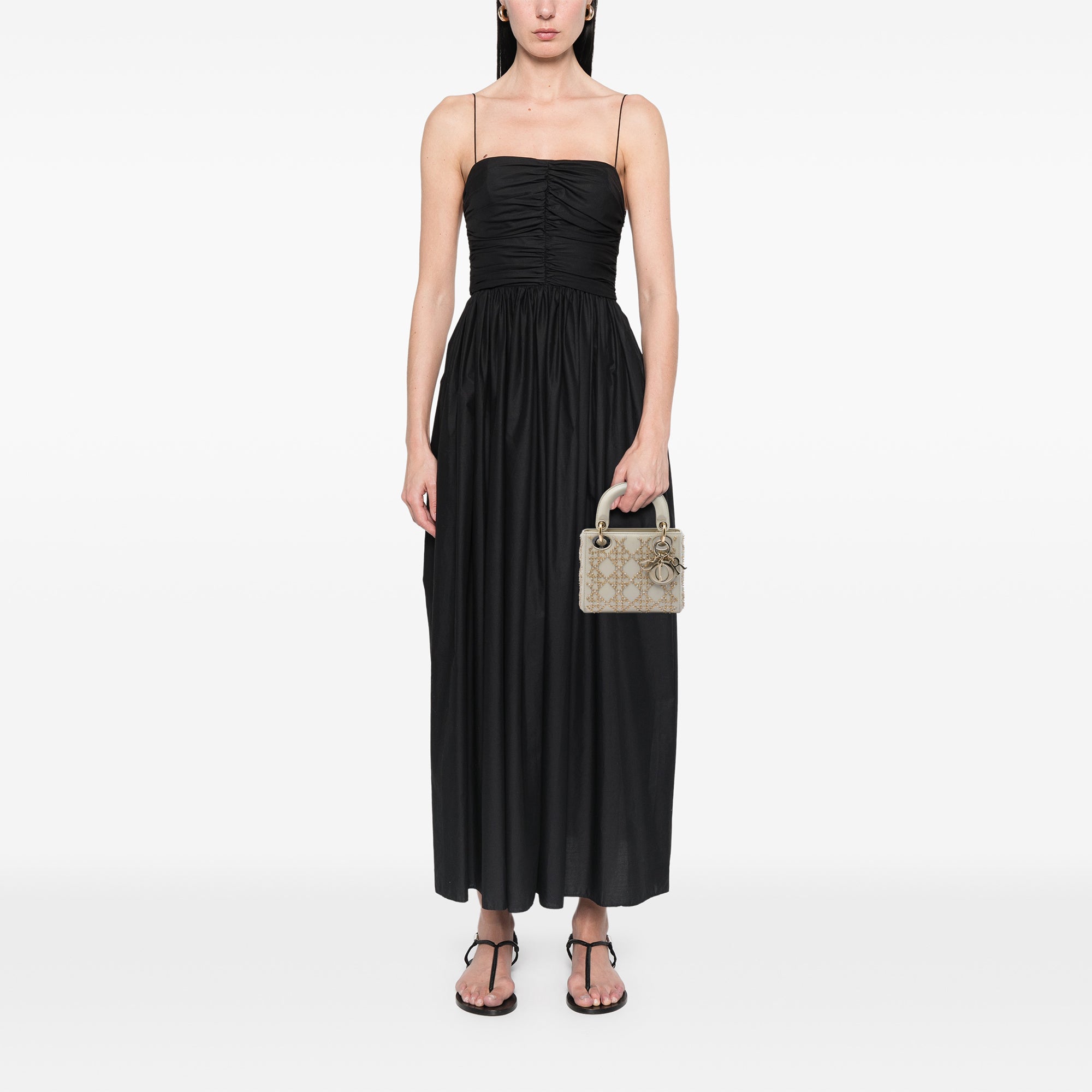 Dior Mini Beaded Metallic Lambskin Cannage Lady Dior - image 5