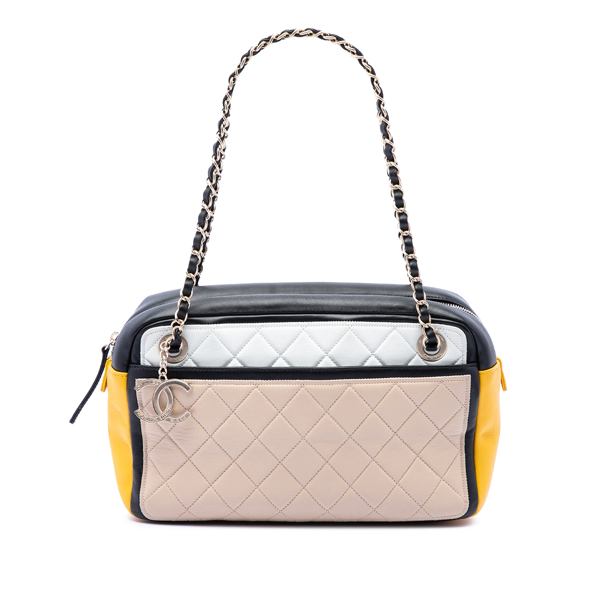 Chanel Tricolor Quilted Lambskin Graphic Camera Case Bag - image 1