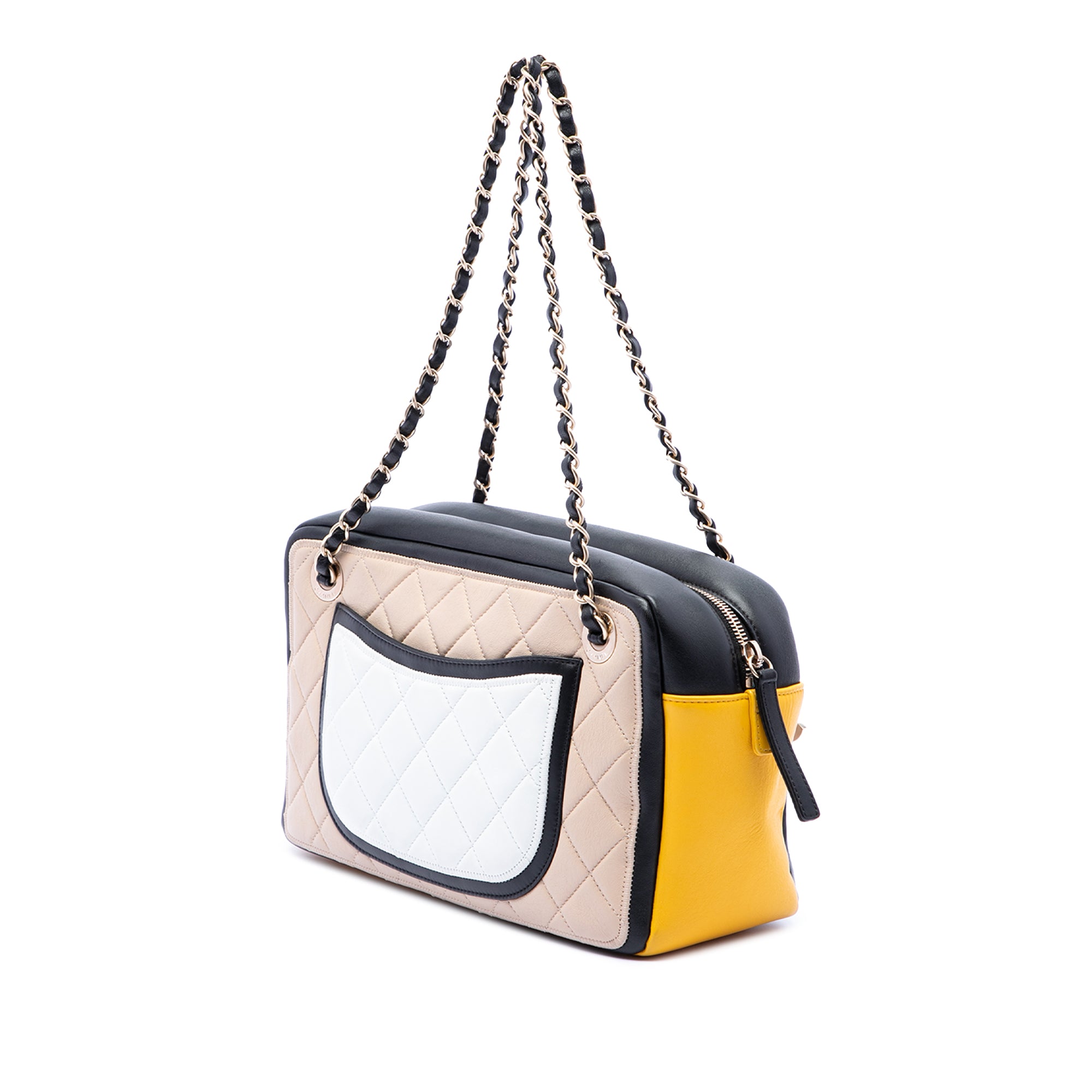 Chanel Tricolor Quilted Lambskin Graphic Camera Case Bag - image 2