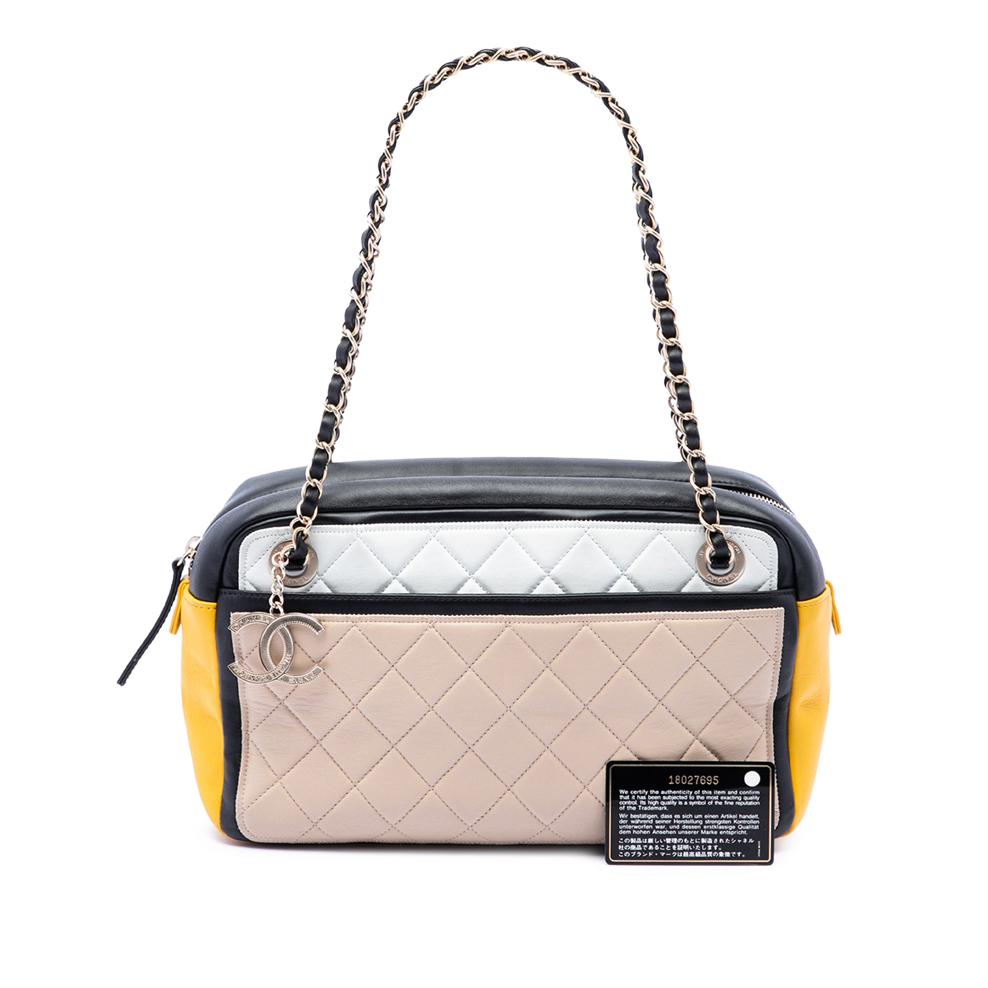 Chanel Tricolor Quilted Lambskin Graphic Camera Case Bag - image 7
