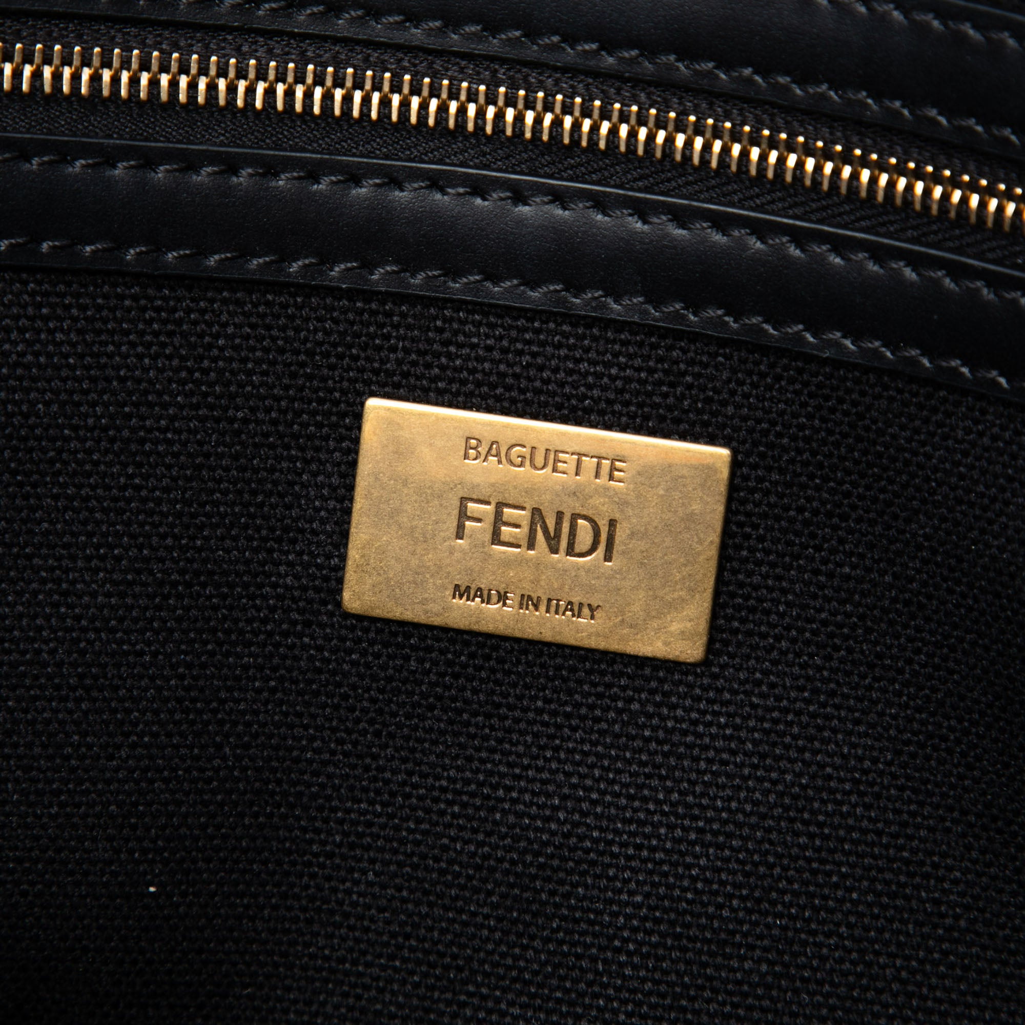 Fendi Zucca Embroidered Canvas Baguette Satchel - image 5