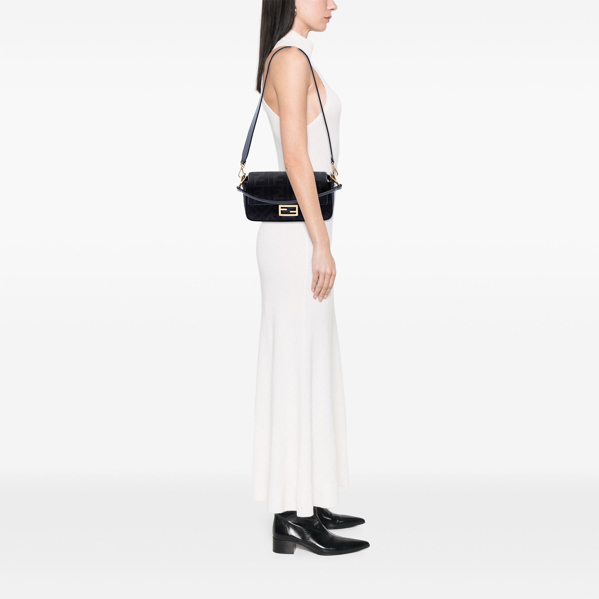 Fendi Zucca Embroidered Canvas Baguette Satchel - image 7
