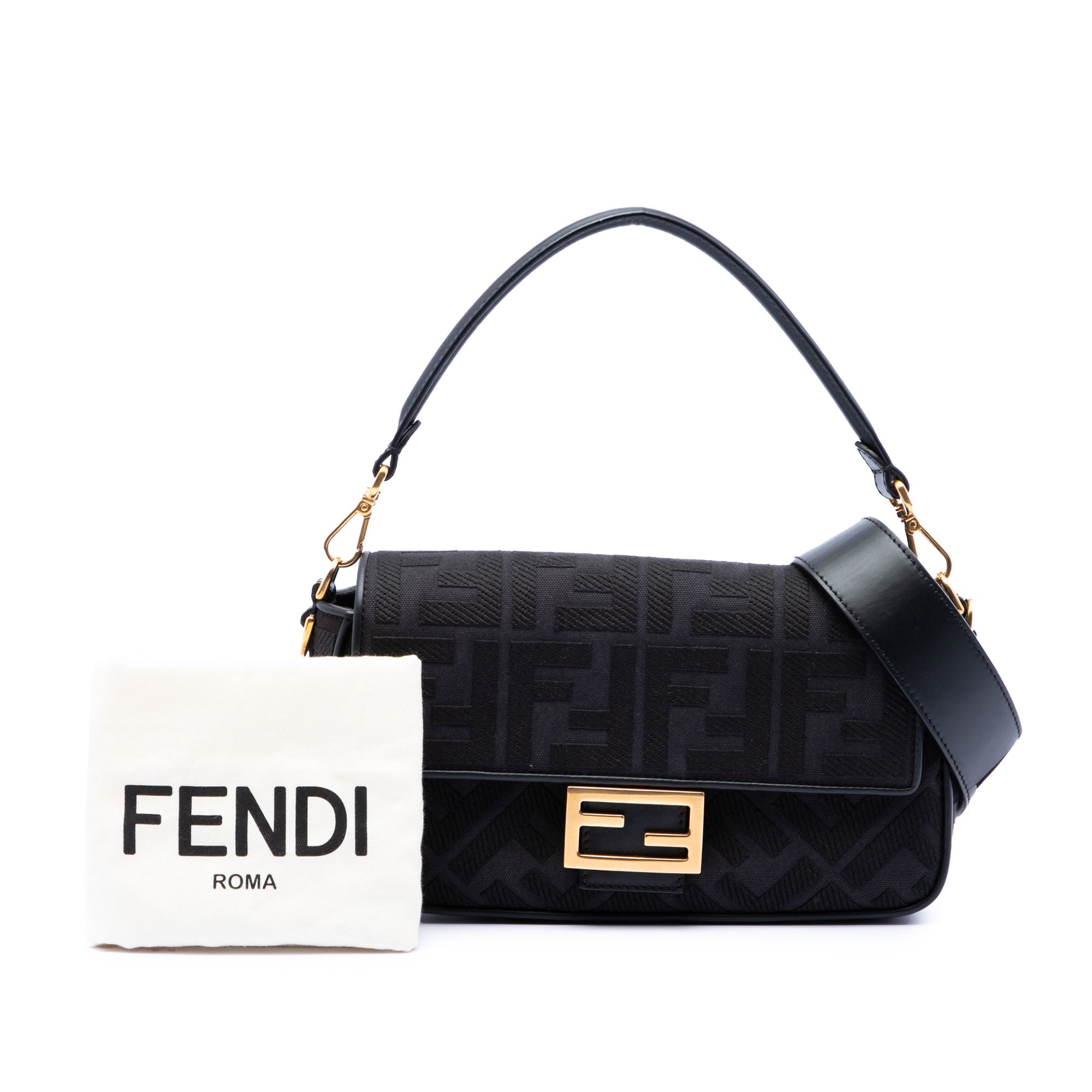 Fendi Zucca Embroidered Canvas Baguette Satchel - image 8