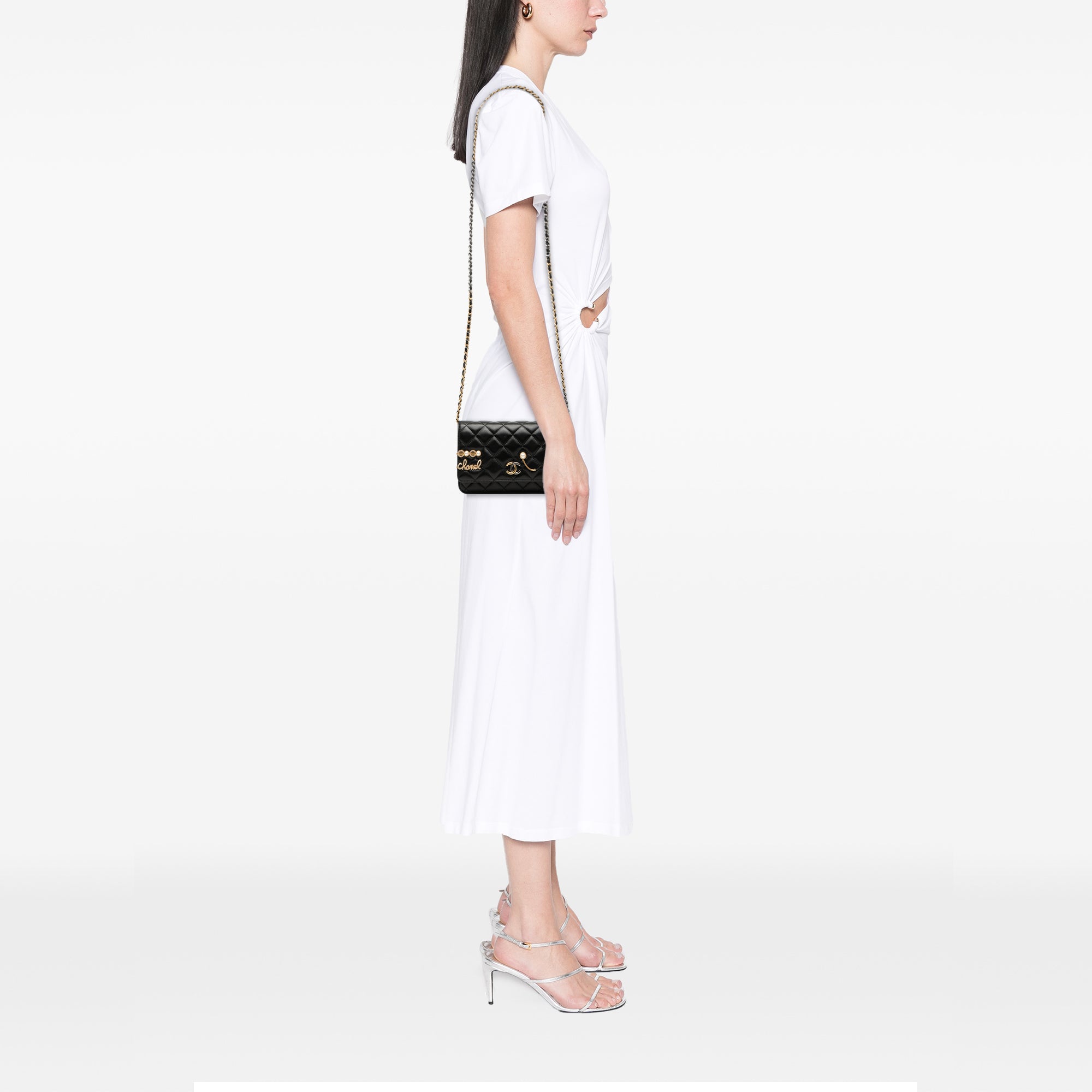 Chanel CC Quilted Lambskin Coco Clips Wallet on Chain - image 7
