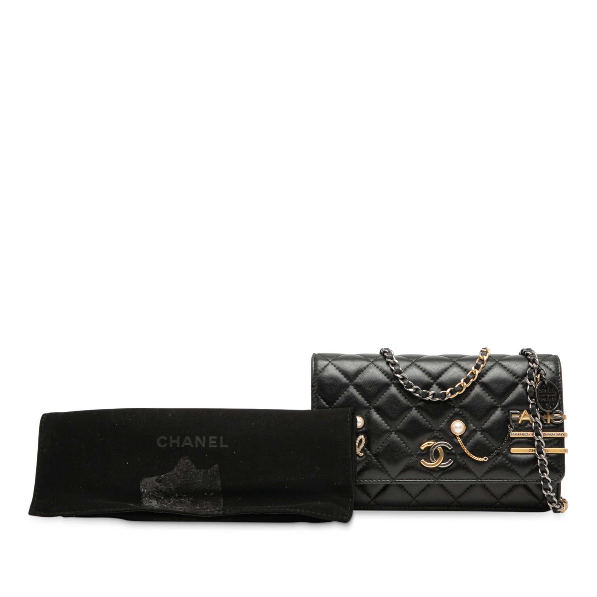 Chanel CC Quilted Lambskin Coco Clips Wallet on Chain - image 8