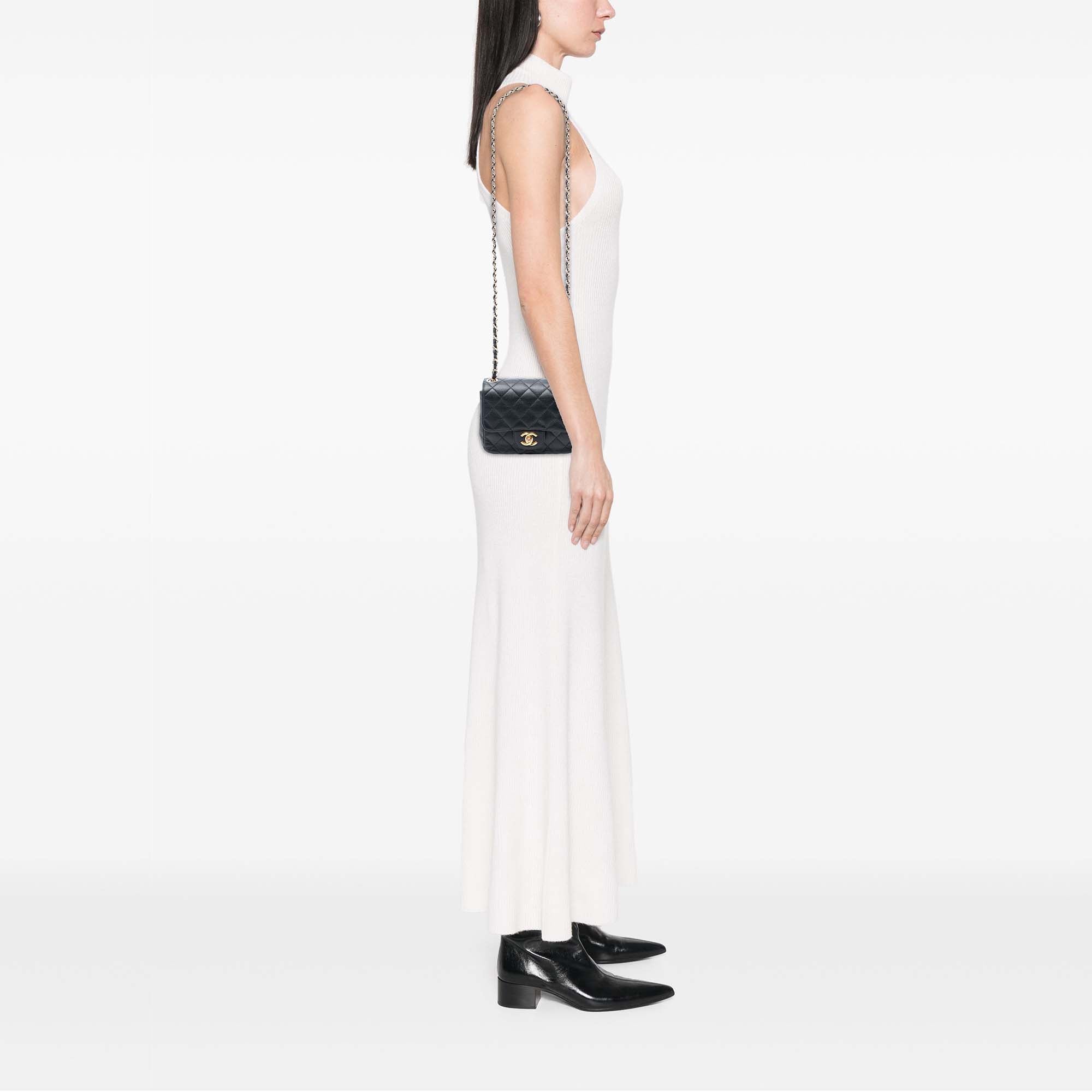 Chanel Mini Square Classic Caviar Single Flap - image 7