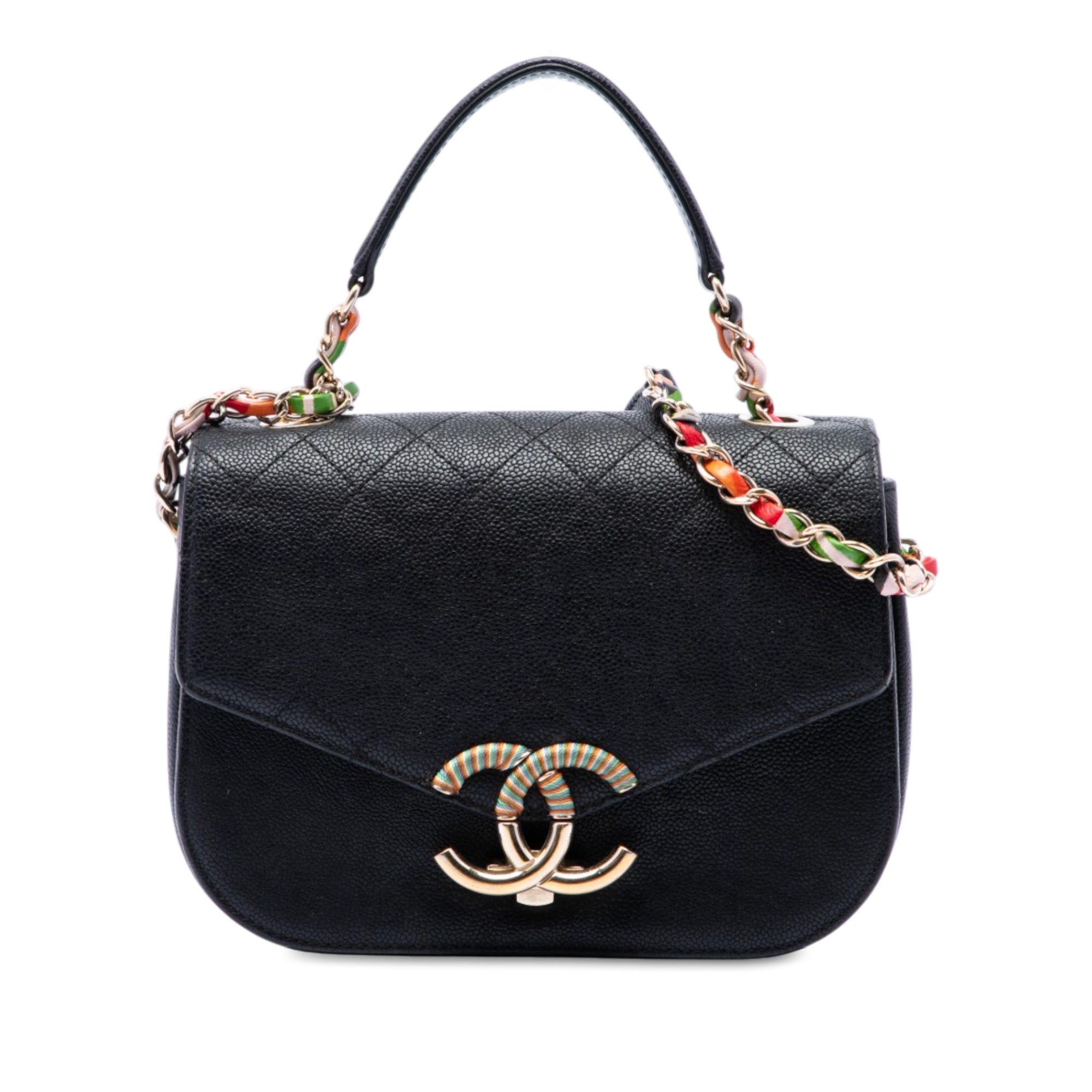 Chanel Paris Cuba Small Quilted Caviar Thread Around Flap - image 1