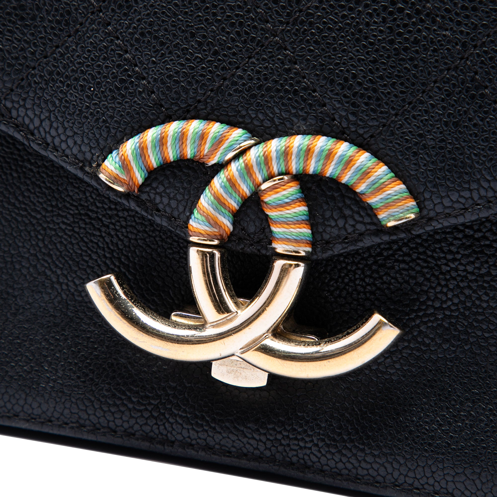 Chanel Paris Cuba Small Quilted Caviar Thread Around Flap - image 5