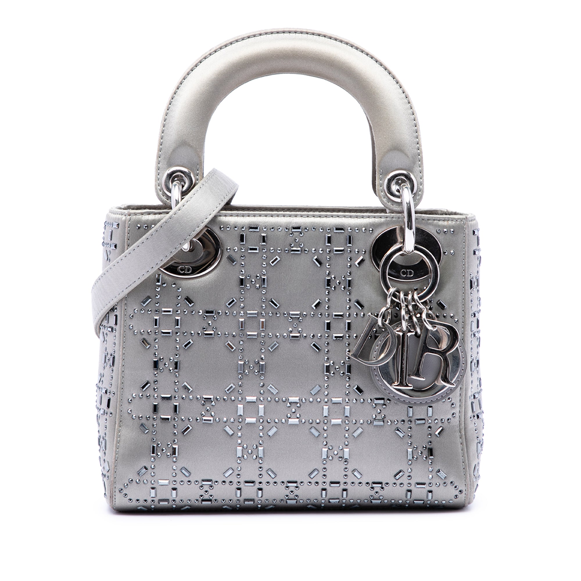 Dior Mini Satin Cannage Crystal Embellished Lady Dior - image 1