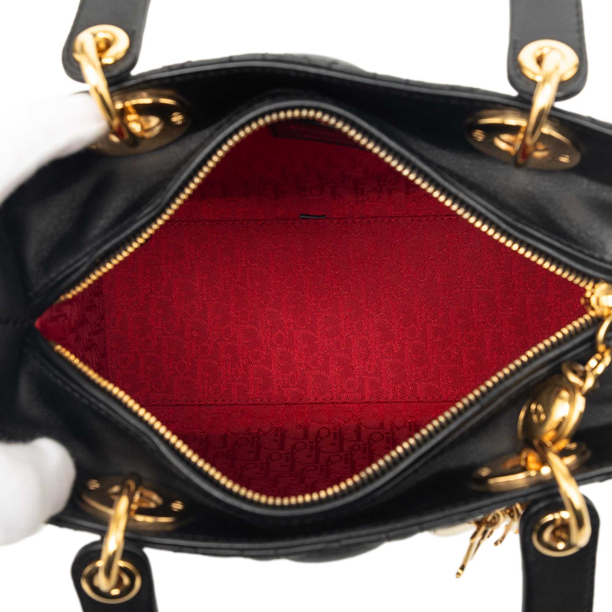 Dior Medium Lambskin Cannage Lady Dior - image 4