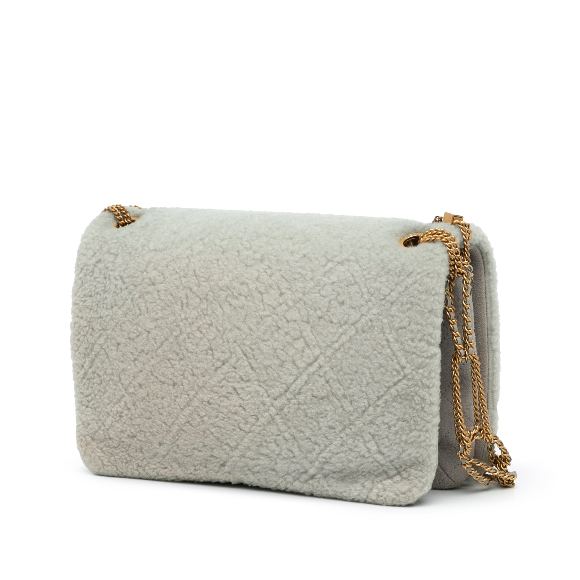 Chanel Quilted Shearling Chain Flap - image 2