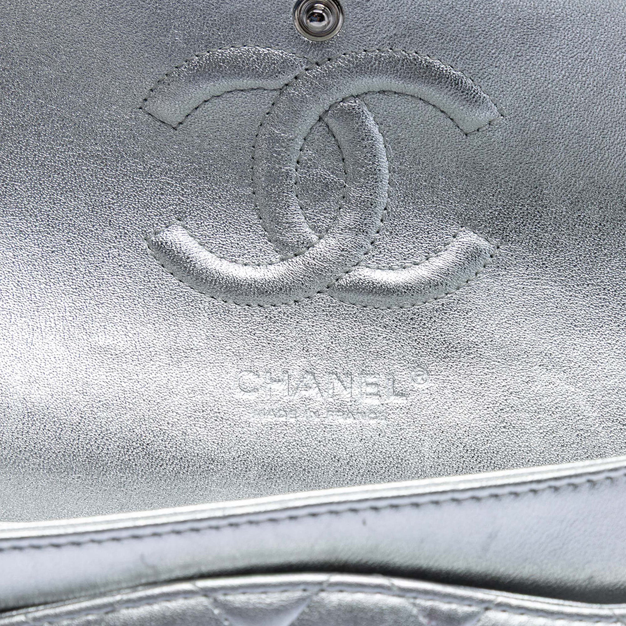 Chanel Medium Classic Metallic Lambskin Double Flap - image 5