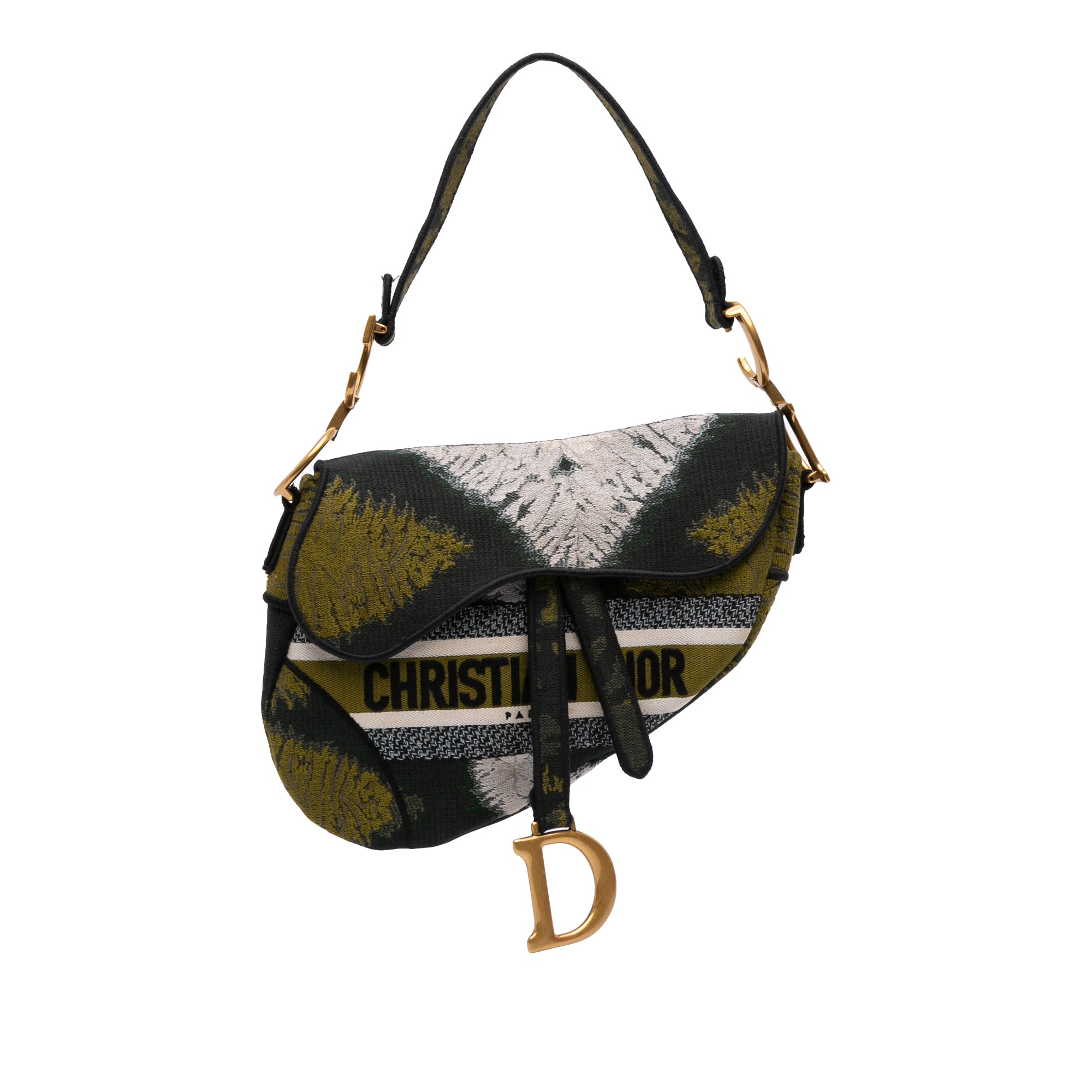 Dior Canvas Embroidered Tie Dye Saddle Bag - image 1