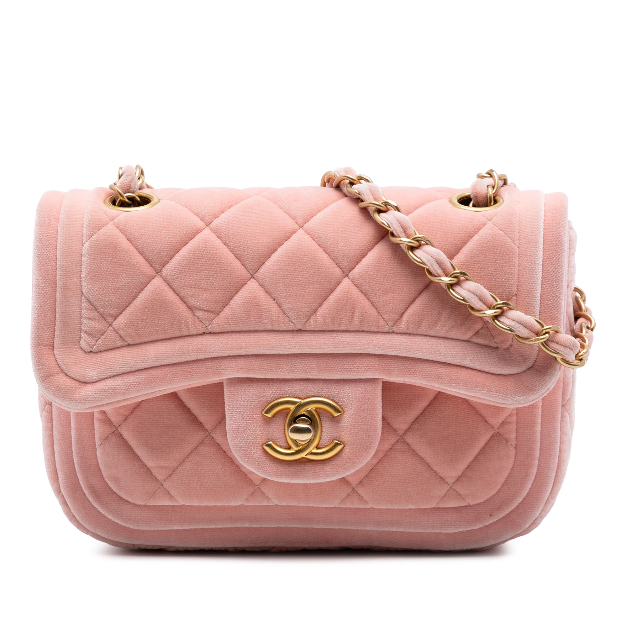 Chanel Mini Quilted Velvet Double Frame Flap - image 1