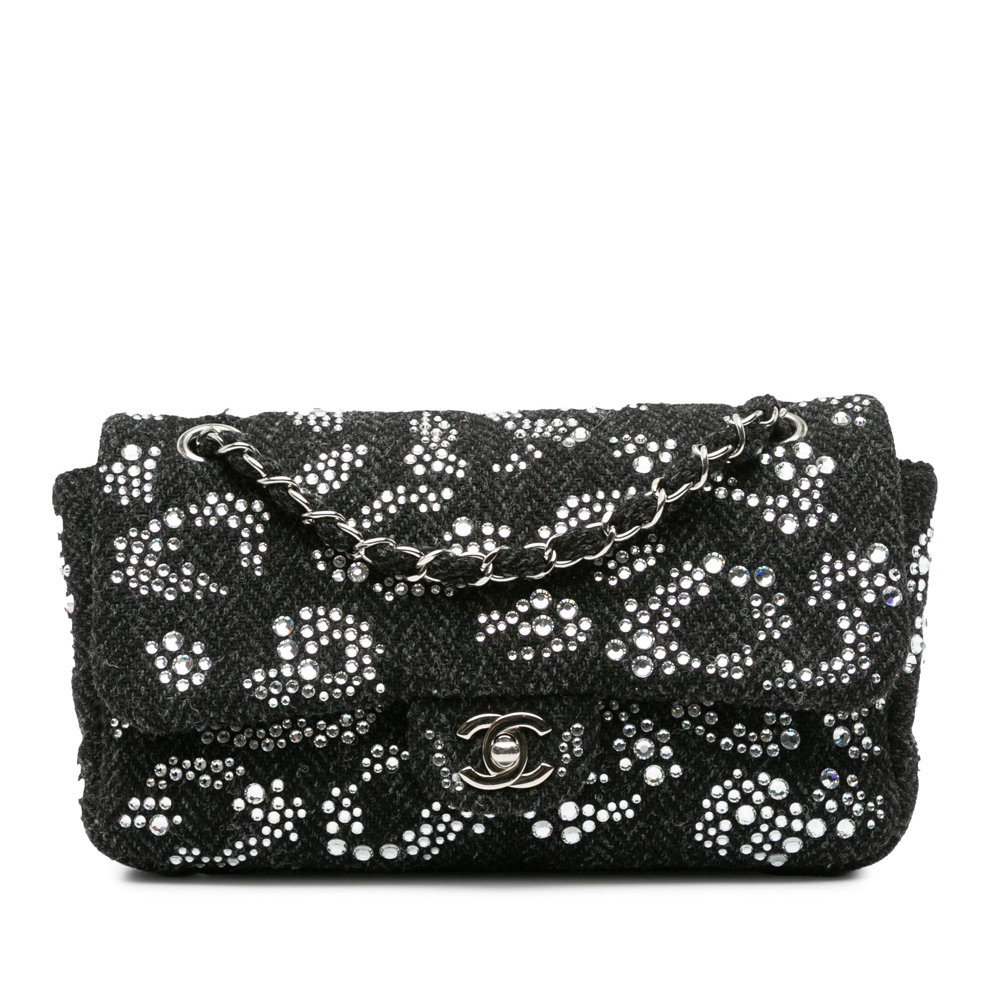 Chanel Medium Strass Embellished Tweed Single Flap - image 2
