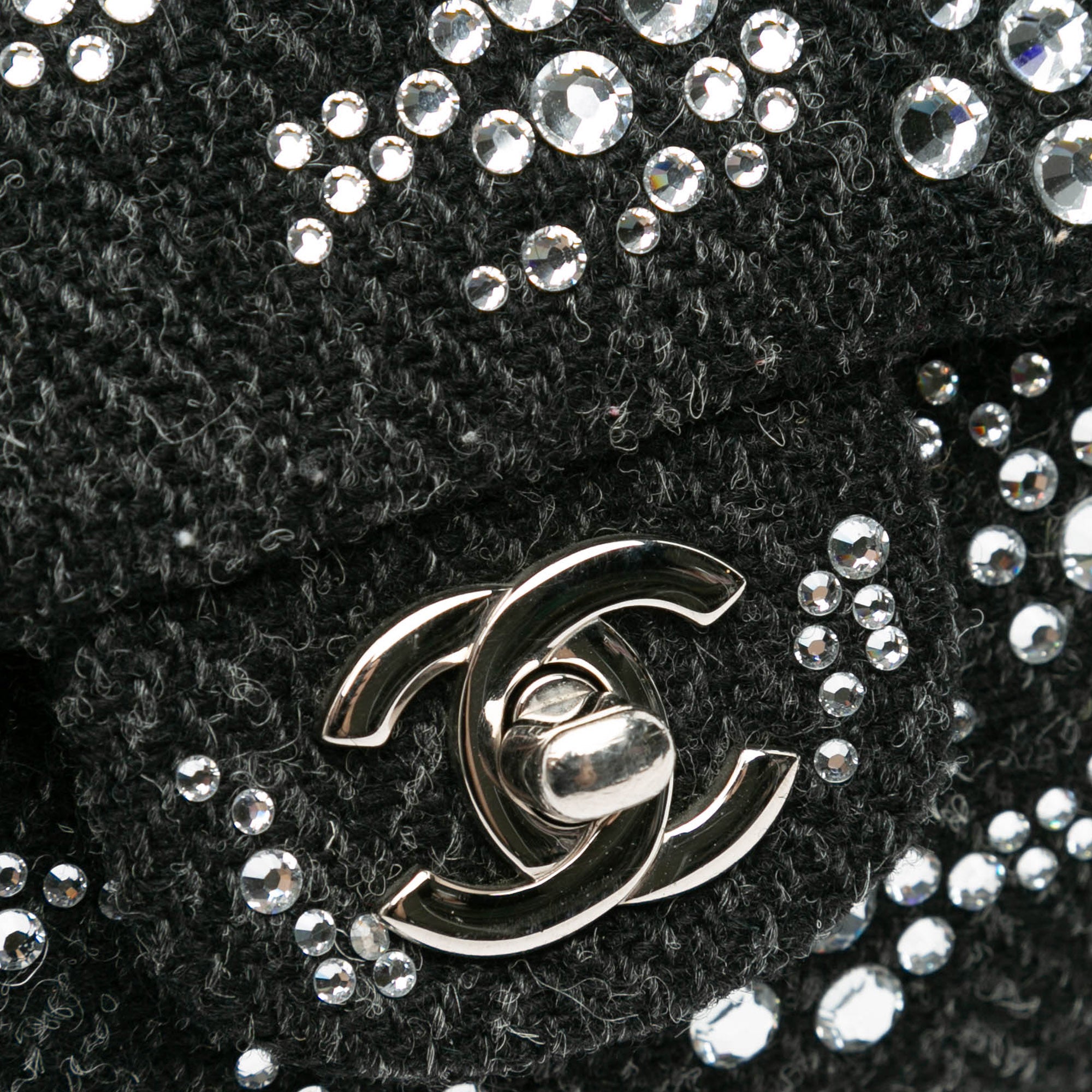 Chanel Medium Strass Embellished Tweed Single Flap - image 6