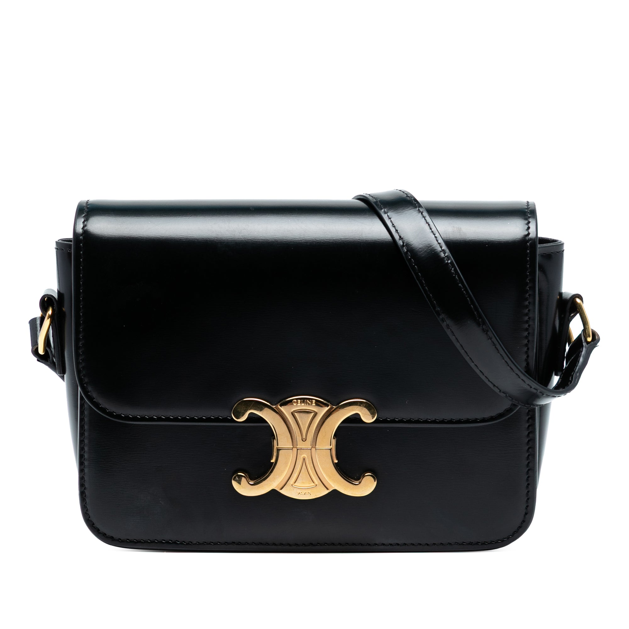 Celine Teen Shiny Calfskin Triomphe Crossbody - image 1