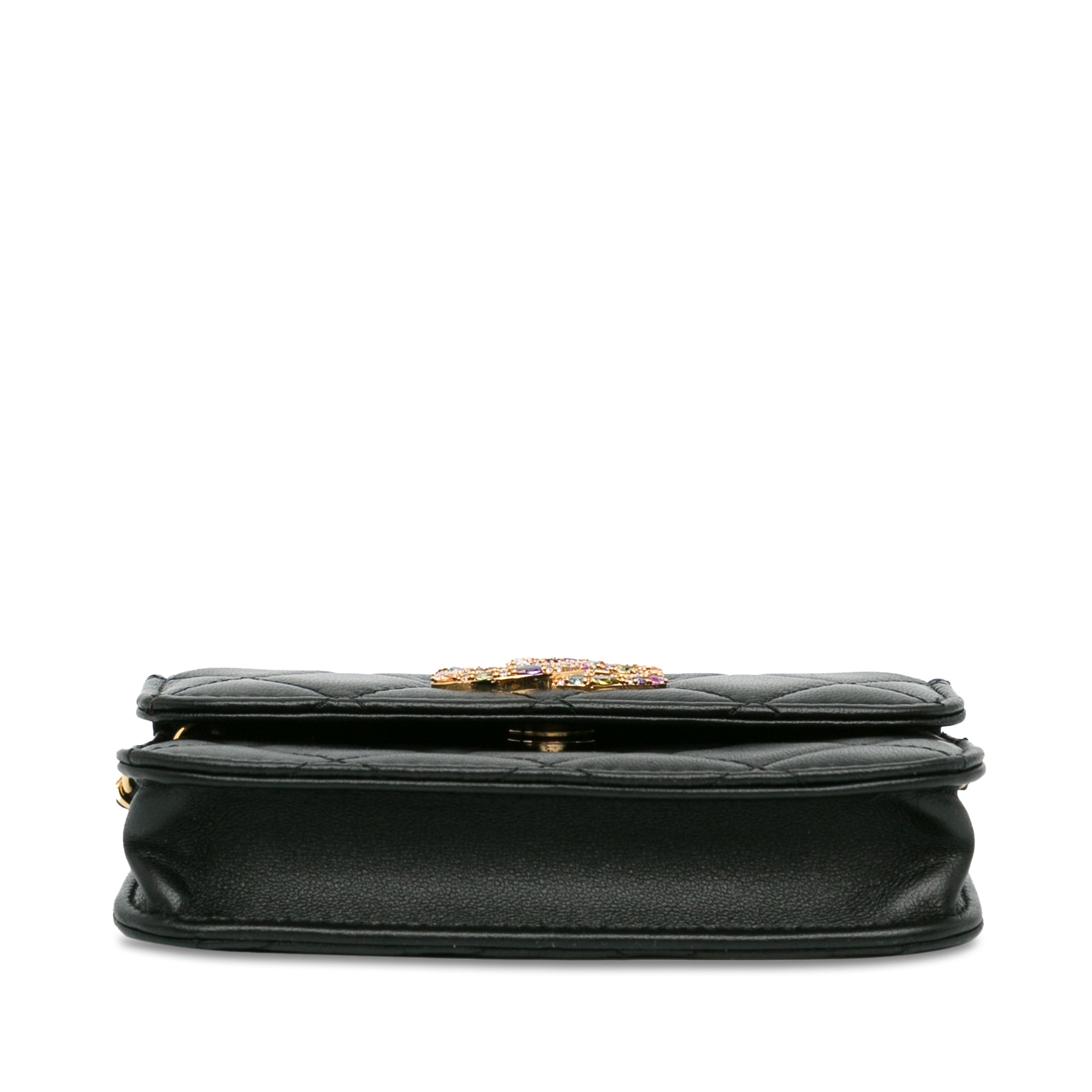Chanel Lambskin Zirconium Clutch With Chain - image 4