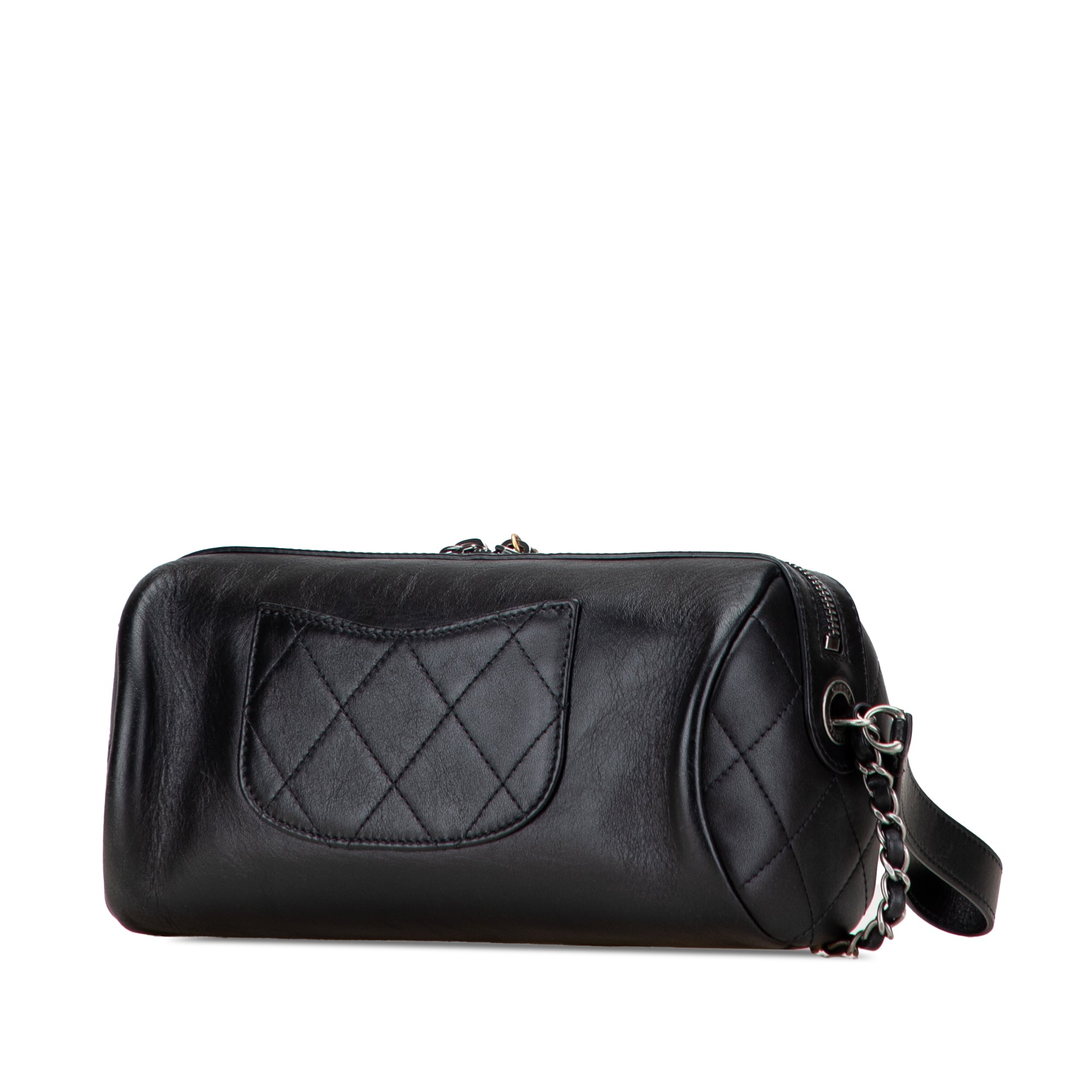 Chanel Calfskin Signature Chain Signe Bowling Bag - image 2